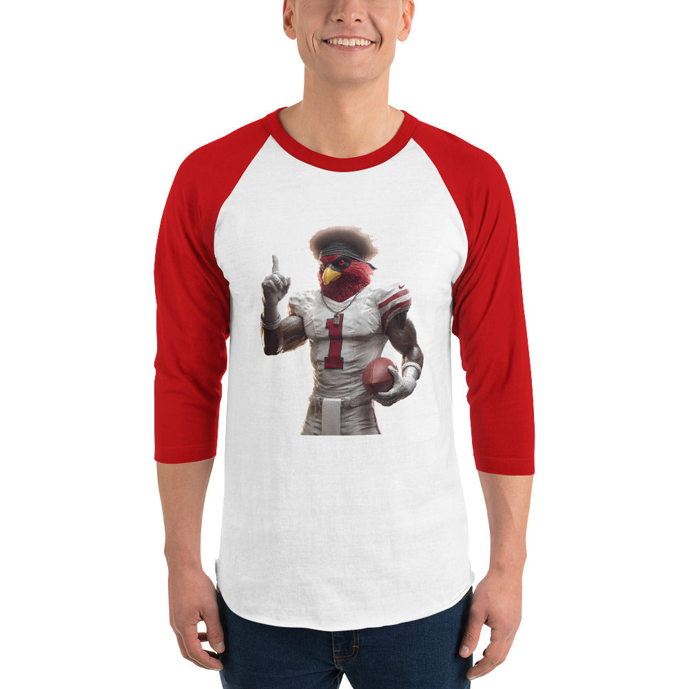 Cardinal 5 Men 3/4 sleeve raglan shirt White Red