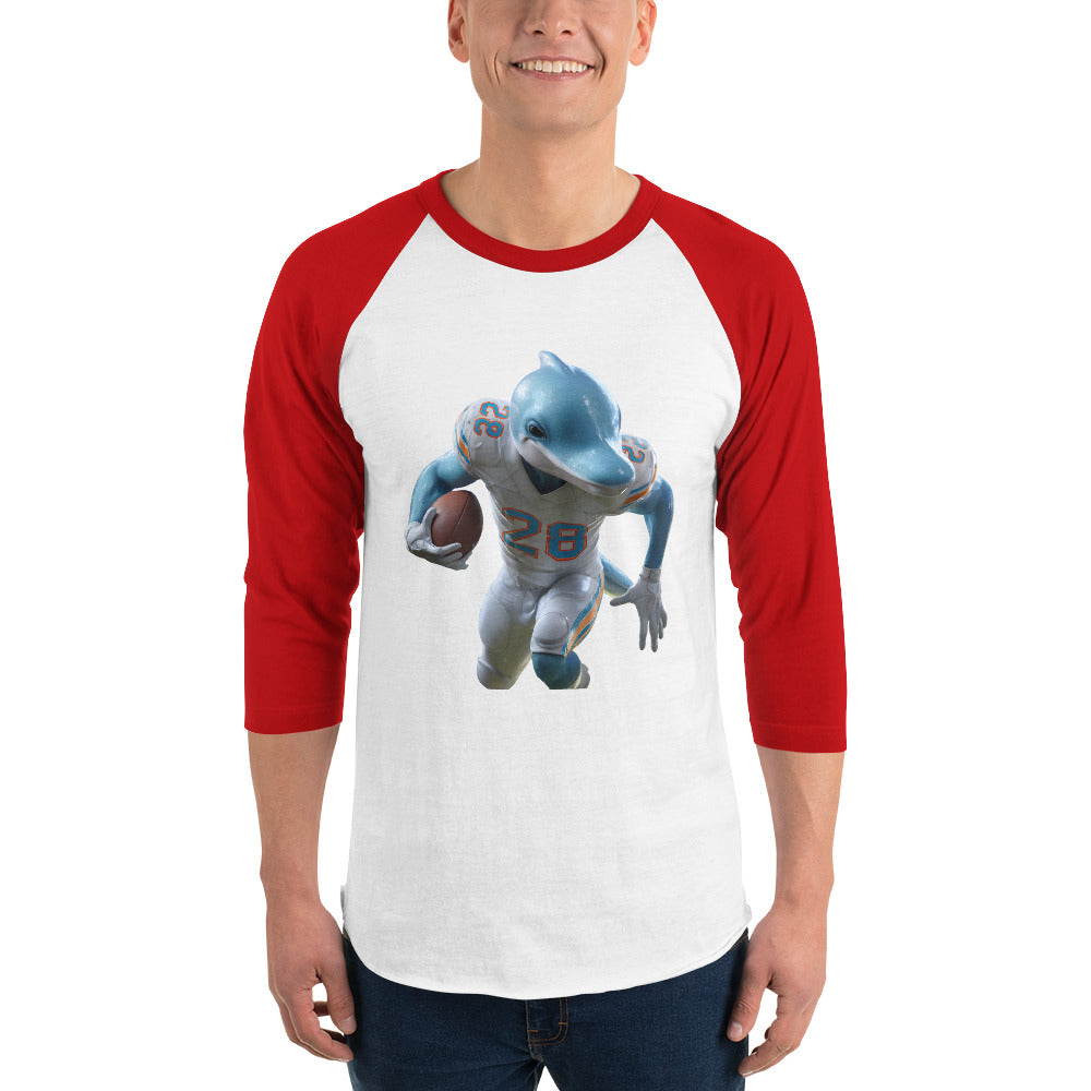 Dolphin 3 M 3/4 sleeve raglan shirt White Red