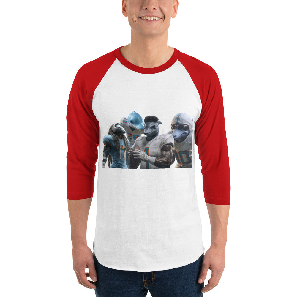 Dolphin 12 M 3/4 sleeve raglan shirt White Red