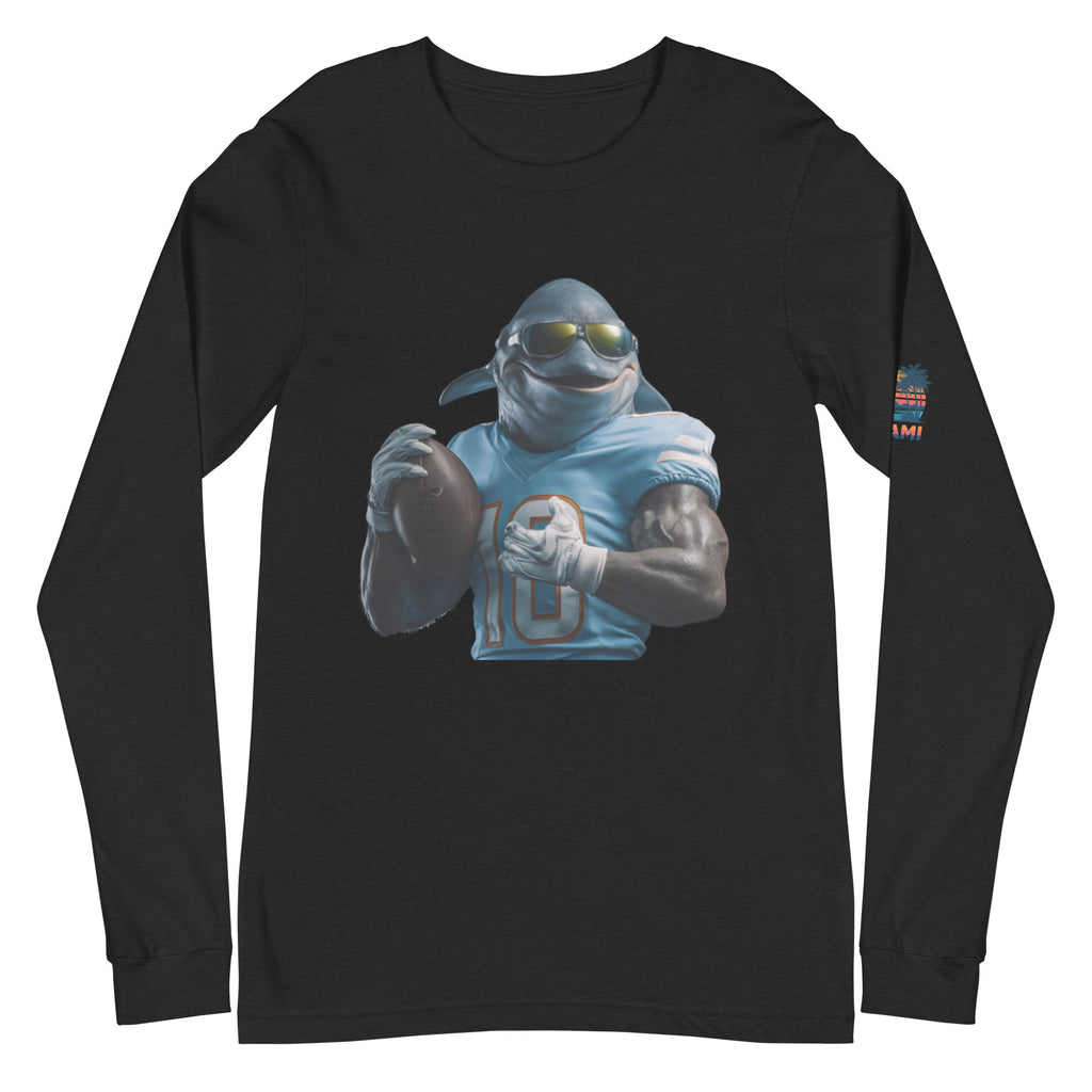 Dolphin 10 M Unisex Long Sleeve Tee Black Heather