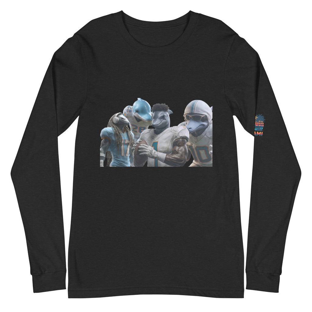 Dolphin 12 M Unisex Long Sleeve Tee Black Heather