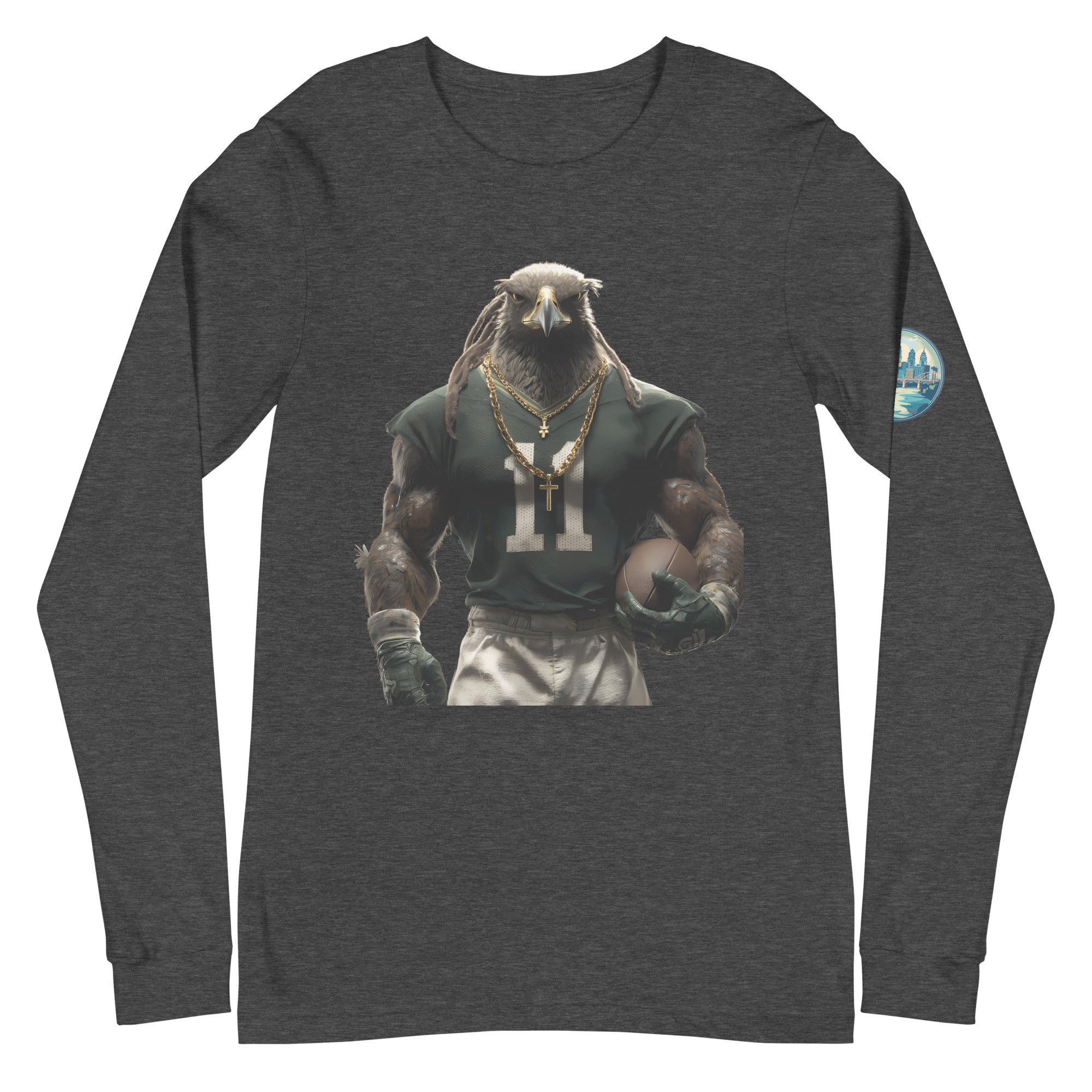 Eagle 9 M Unisex Long Sleeve Tee Dark Grey Heather