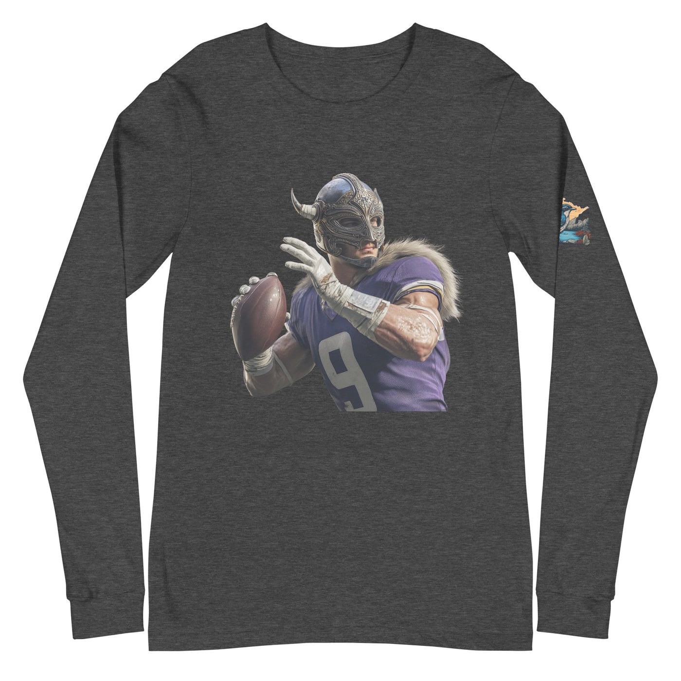 Viking 1 M Unisex Long Sleeve Tee Dark Grey Heather