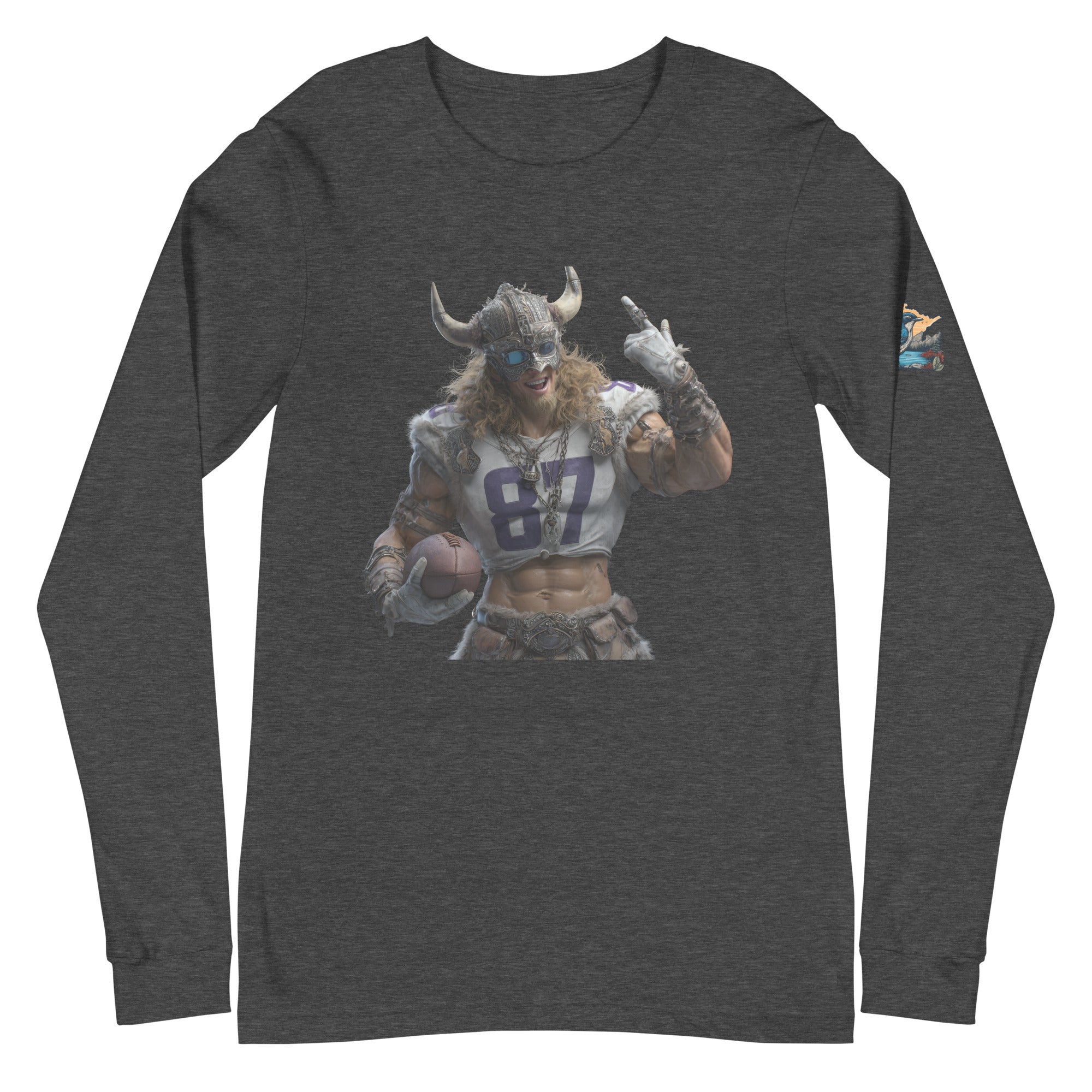 Viking 10 M Unisex Long Sleeve Tee Dark Grey Heather