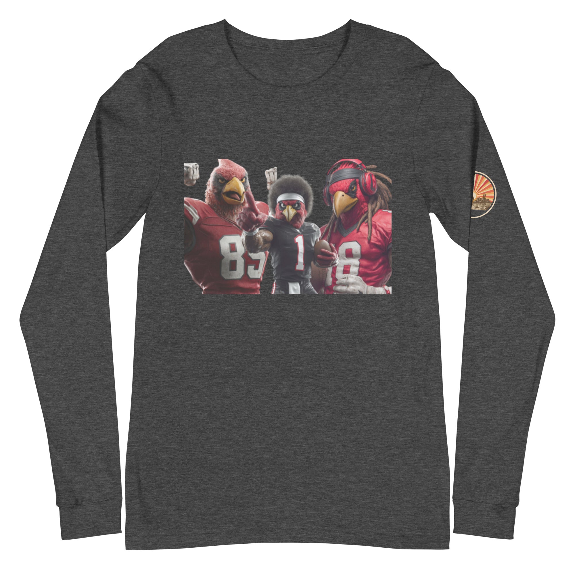 Cardinal 13 M Unisex Long Sleeve Tee Dark Grey Heather