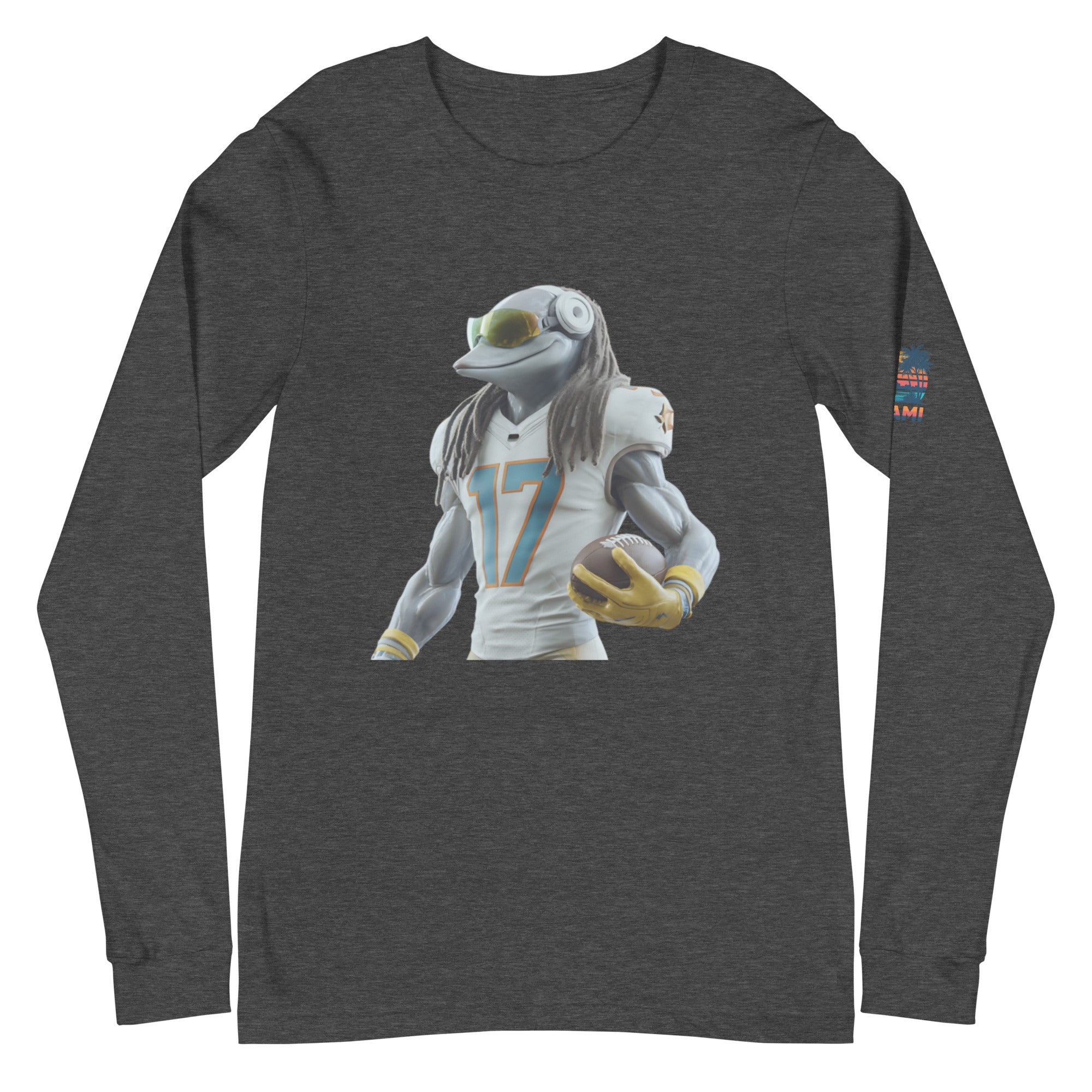 Dolphin 5 M Unisex Long Sleeve Tee Dark Grey Heather