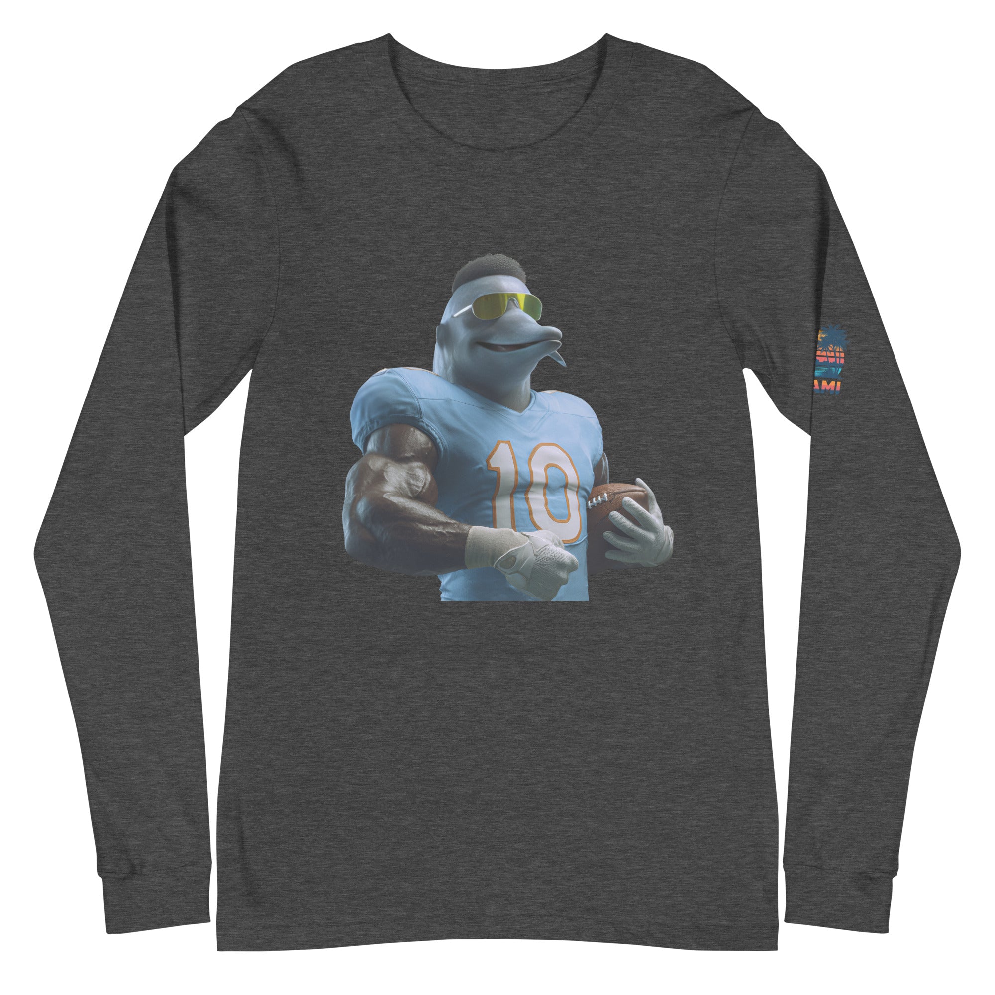 Dolphin 9 M Unisex Long Sleeve Tee Dark Grey Heather