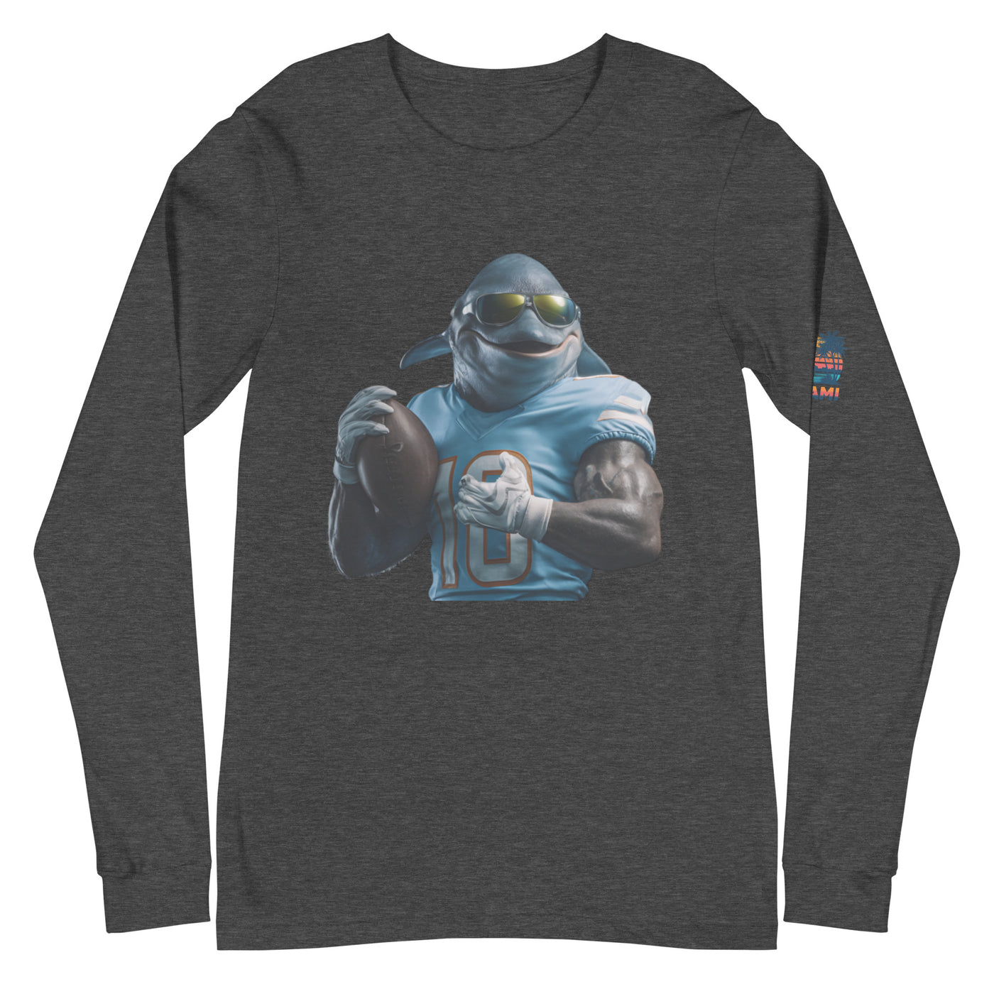 Dolphin 10 M Unisex Long Sleeve Tee Dark Grey Heather
