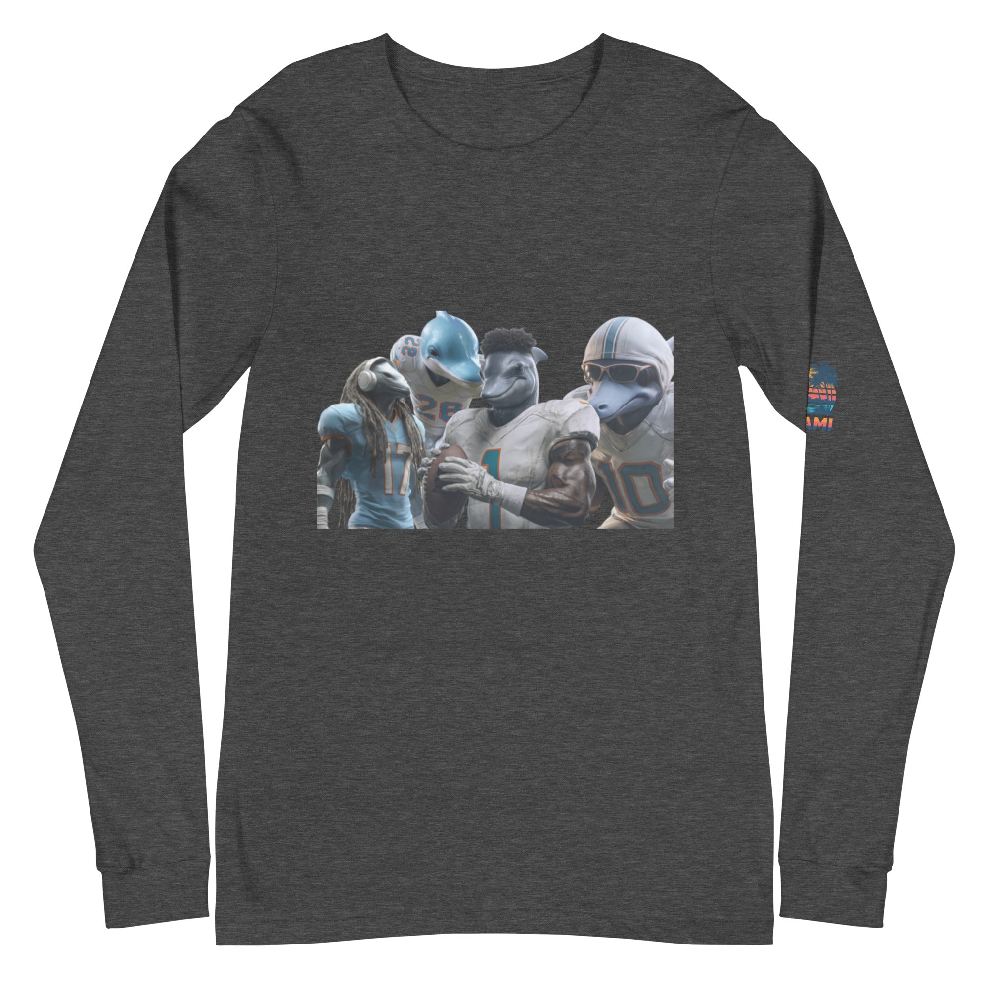 Dolphin 12 M Unisex Long Sleeve Tee Dark Grey Heather