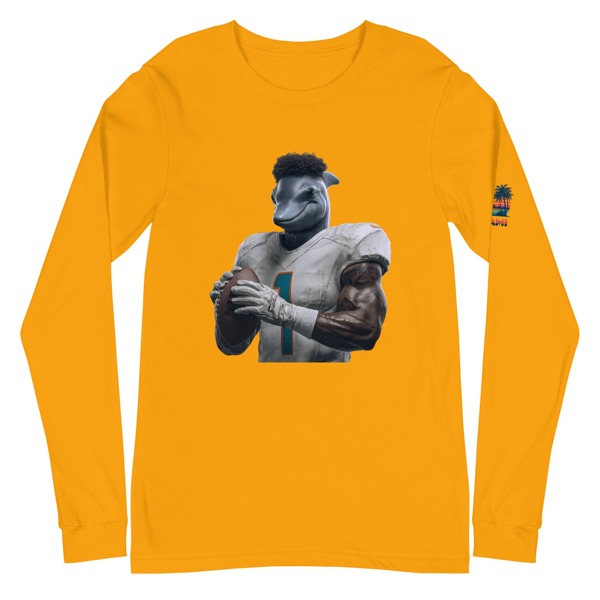 Dolphin 7 M Unisex Long Sleeve Tee Gold