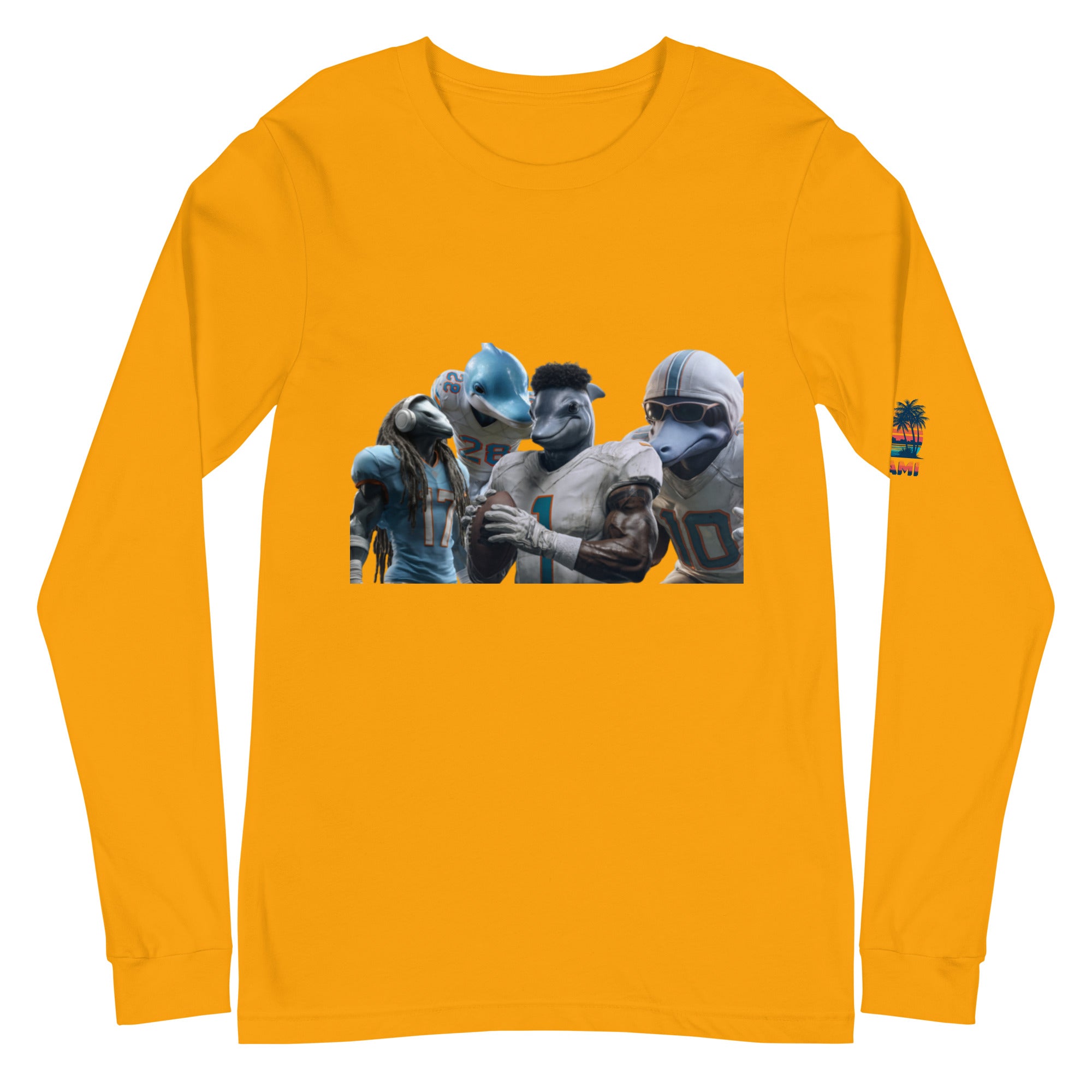 Dolphin 12 M Unisex Long Sleeve Tee Gold