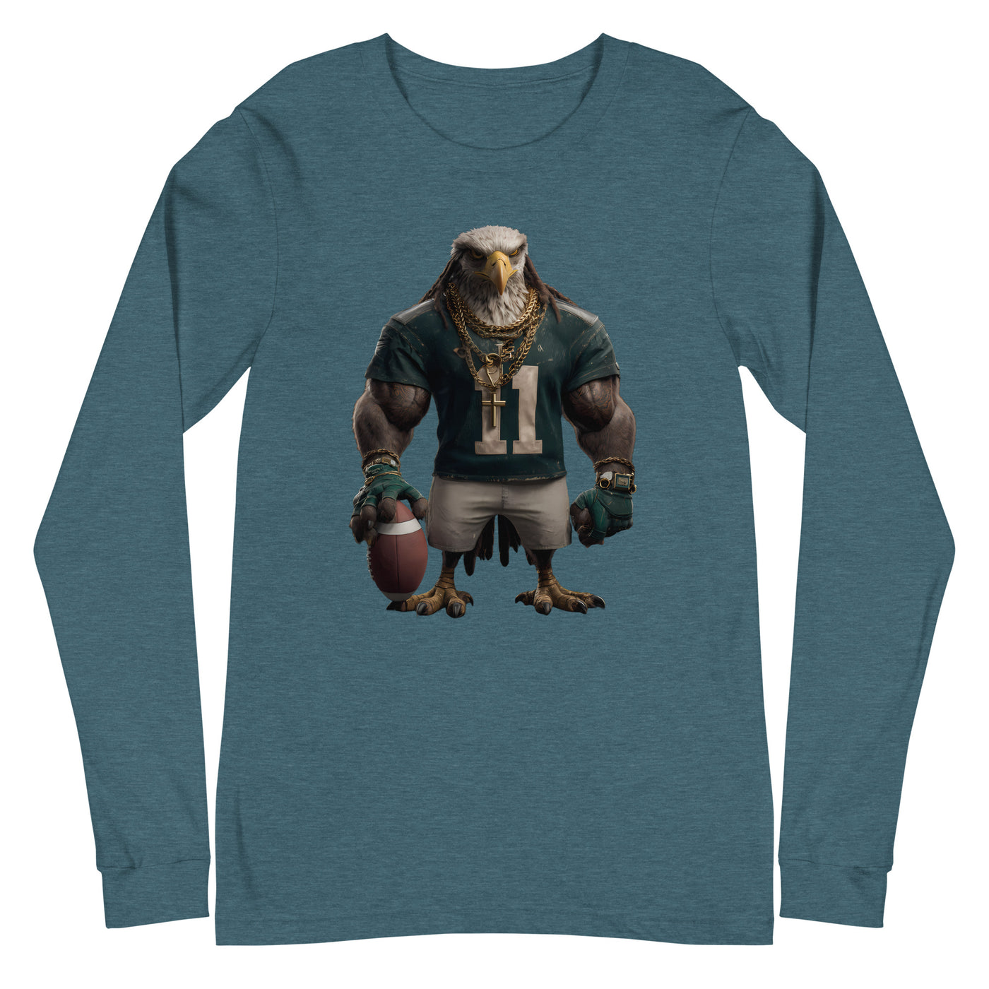 Eagle 8 M Unisex Long Sleeve Tee Heather Deep Teal