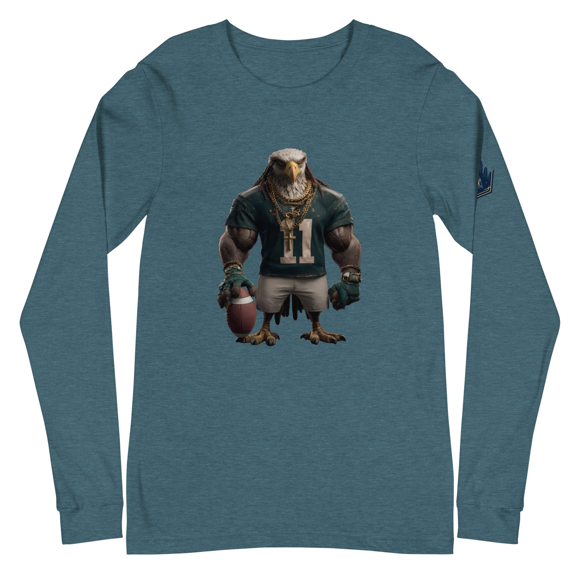 Eagle 8 W Unisex Long Sleeve Tee Heather Deep Teal