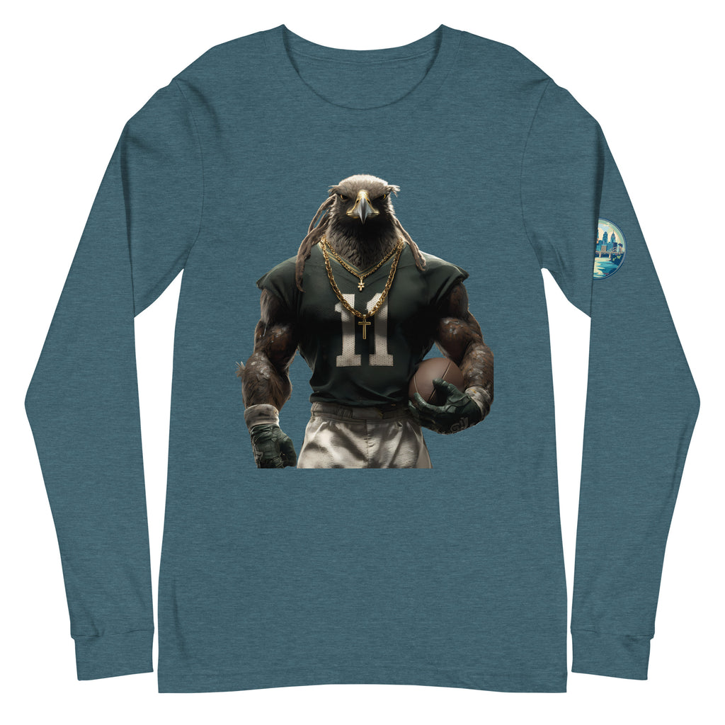 Eagle 9 M Unisex Long Sleeve Tee Heather Deep Teal