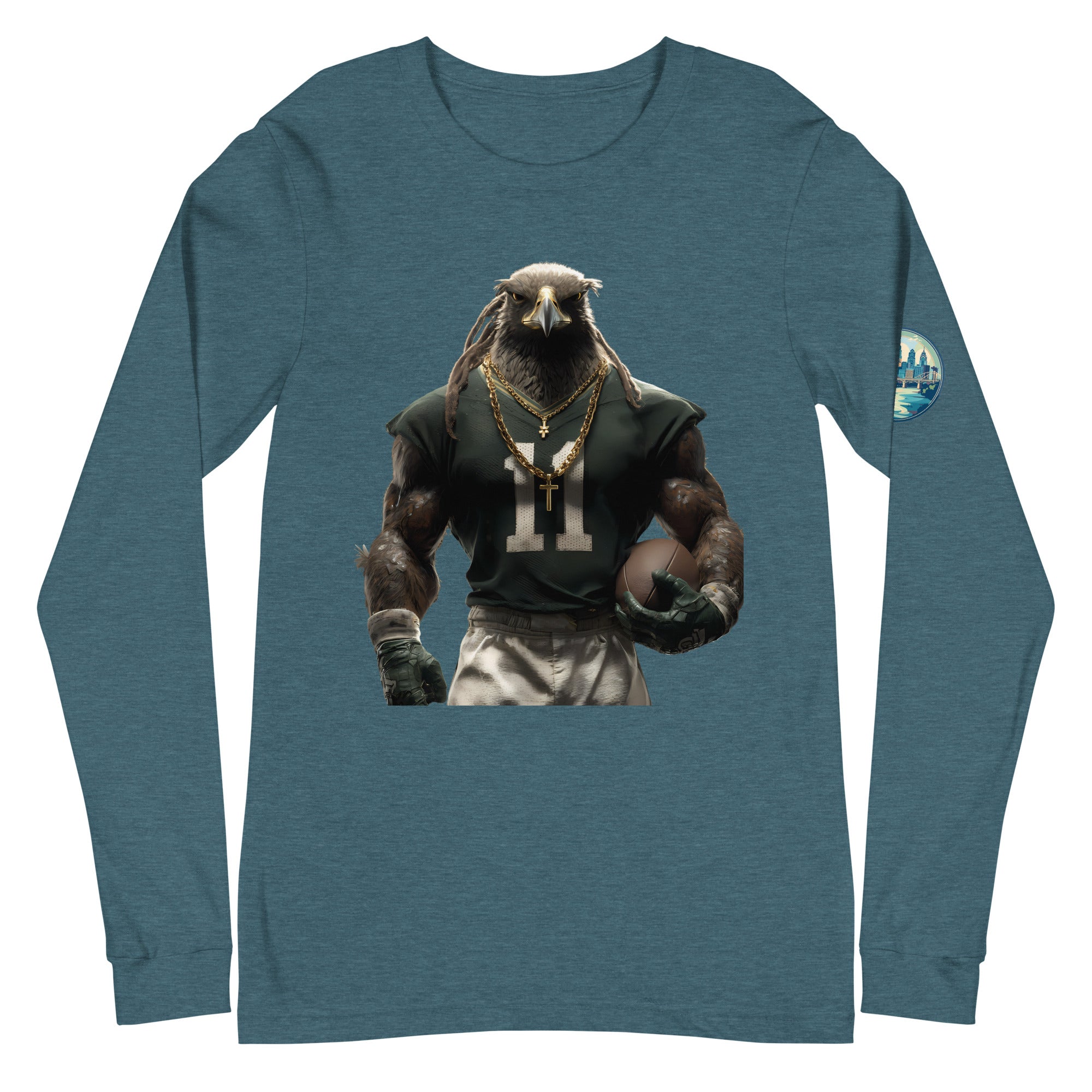 Eagle 9 M Unisex Long Sleeve Tee Heather Deep Teal