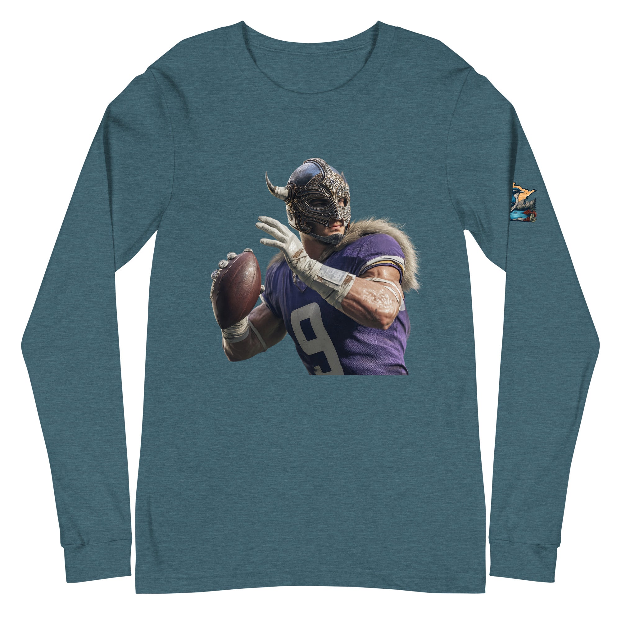 Viking 1 W Unisex Long Sleeve Tee Heather Deep Teal