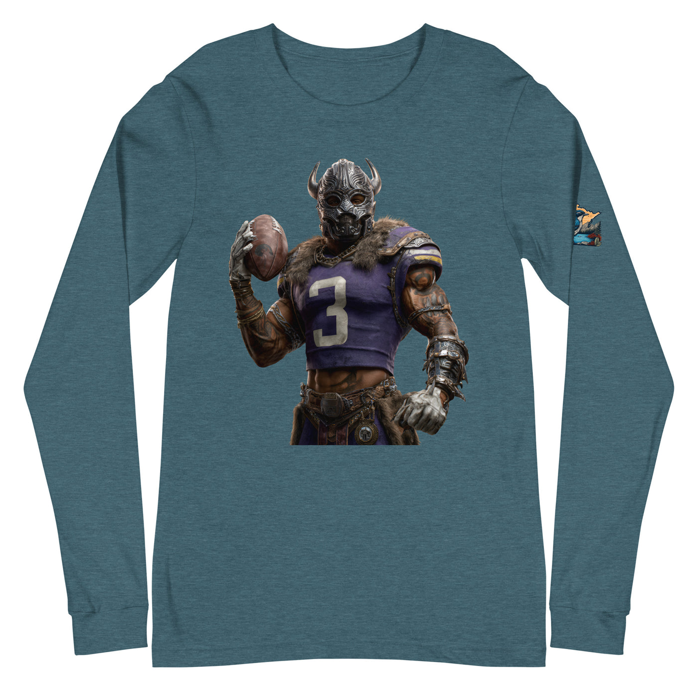 Viking 7 M Unisex Long Sleeve Tee Heather Deep Teal