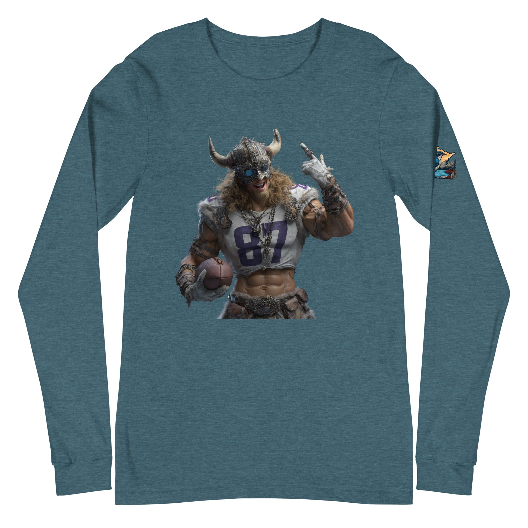 Viking 10 M Unisex Long Sleeve Tee Heather Deep Teal