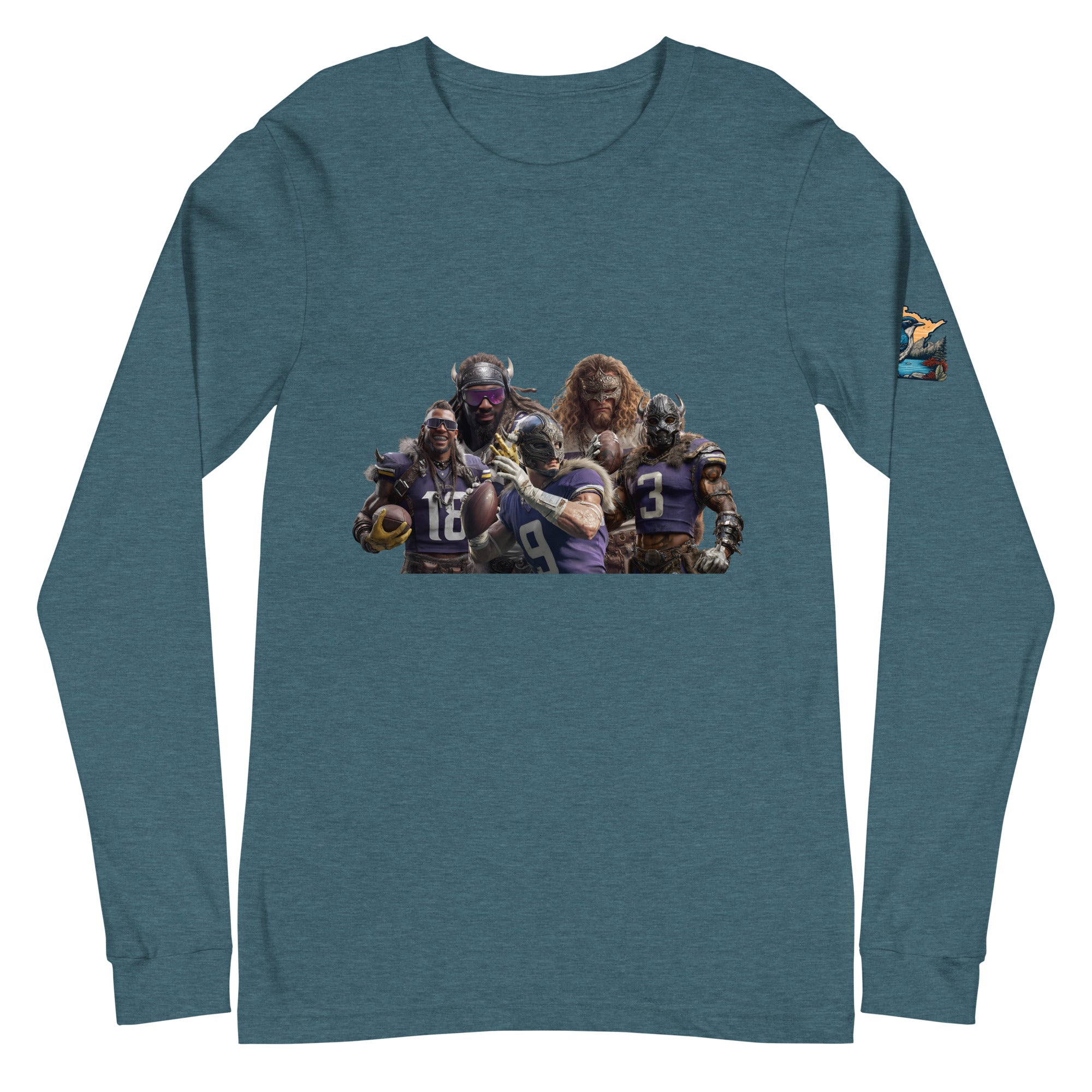 Viking 11 m Unisex Long Sleeve Tee Heather Deep Teal