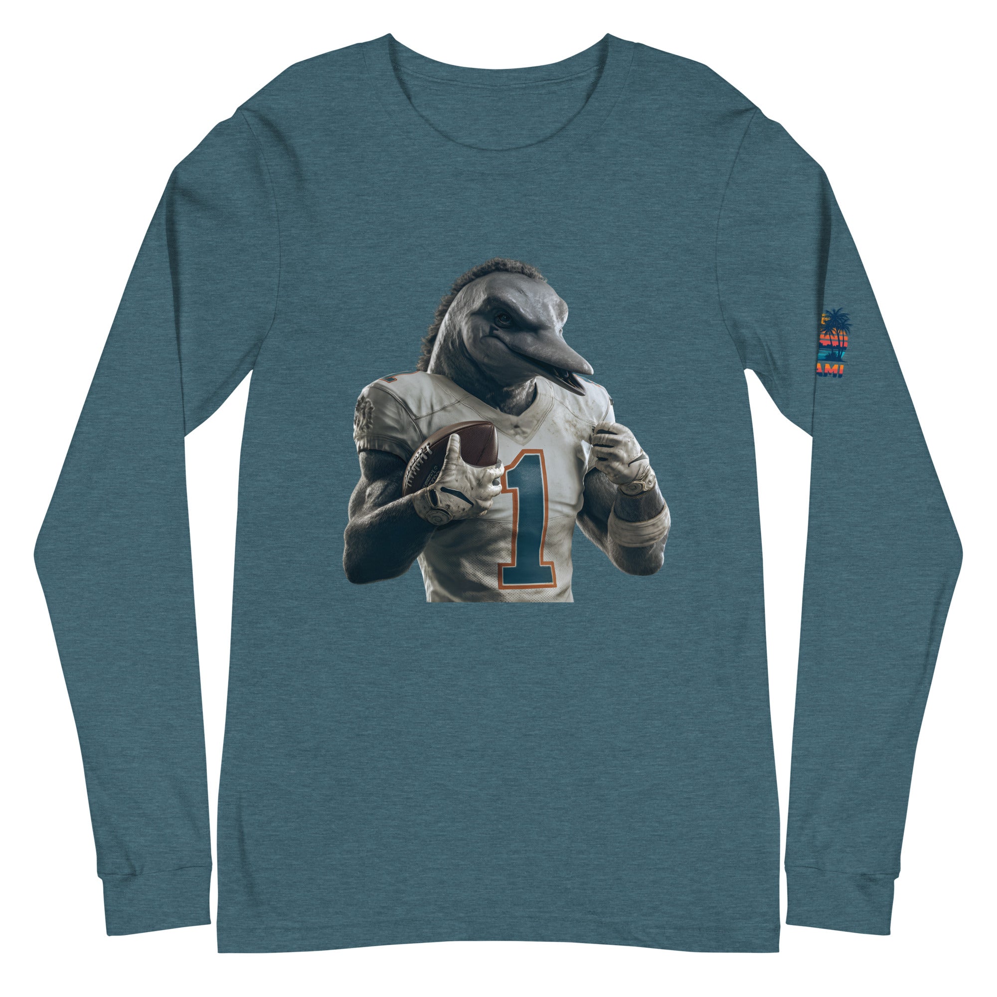 Dolphin 8 m Unisex Long Sleeve Tee Heather Deep Teal