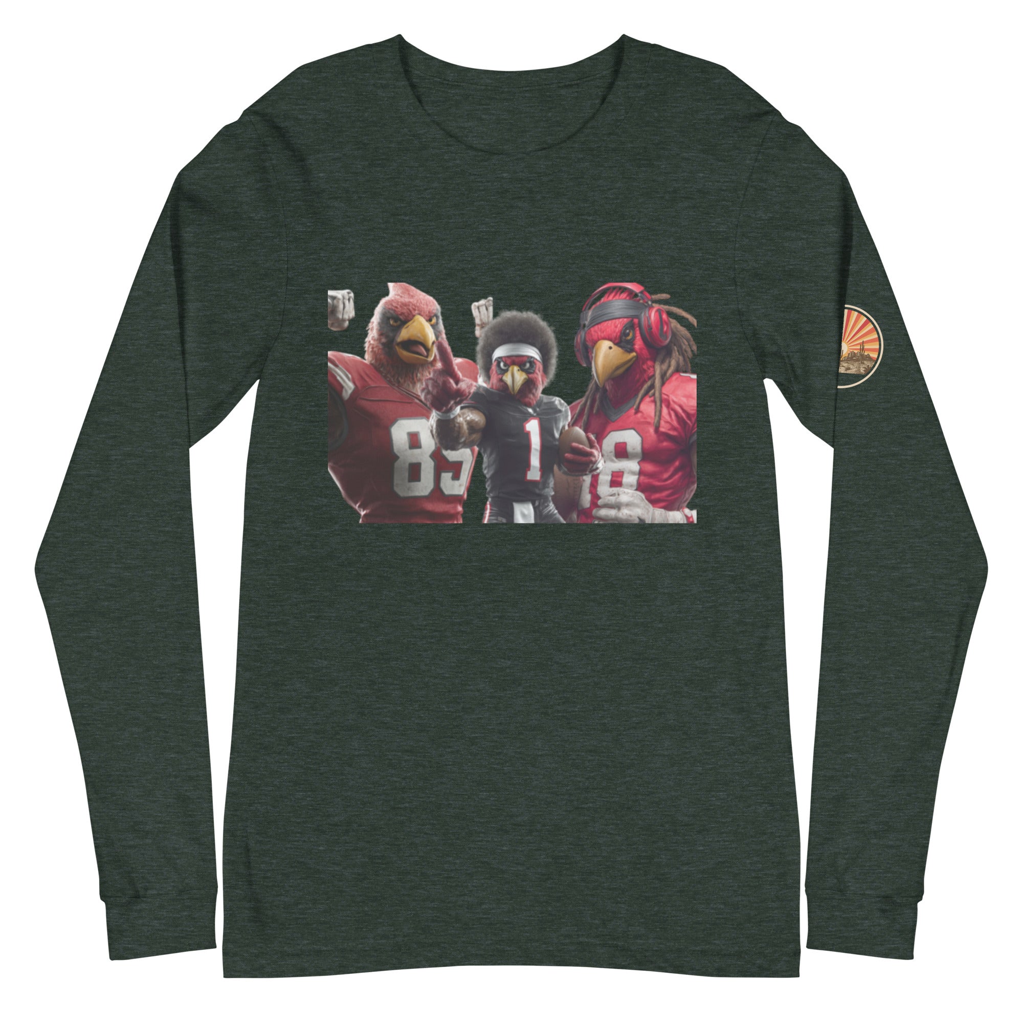 Cardinal 13 M Unisex Long Sleeve Tee Heather Forest