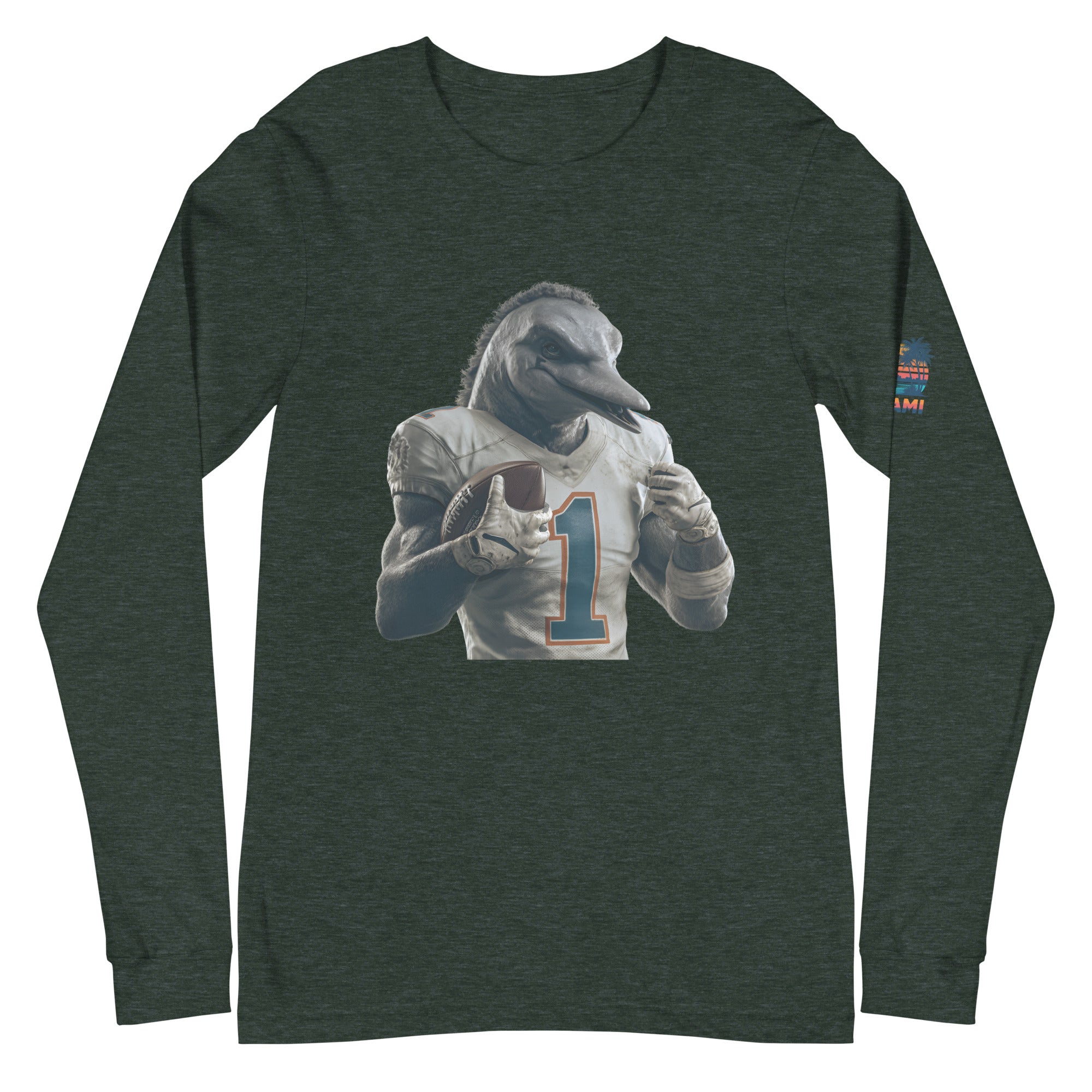 Dolphin 8 m Unisex Long Sleeve Tee Heather Forest