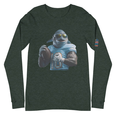 Dolphin 10 M Unisex Long Sleeve Tee Heather Forest