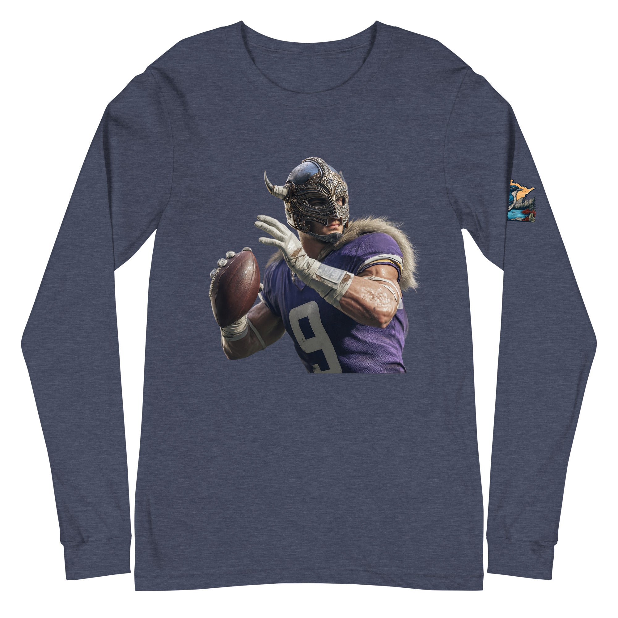 Viking 1 M Unisex Long Sleeve Tee Heather Navy