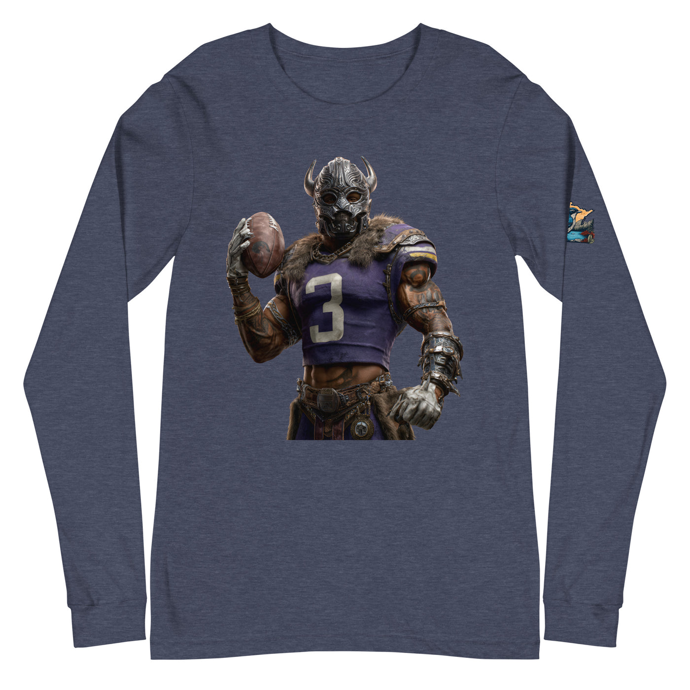 Viking 7 M Unisex Long Sleeve Tee Heather Navy