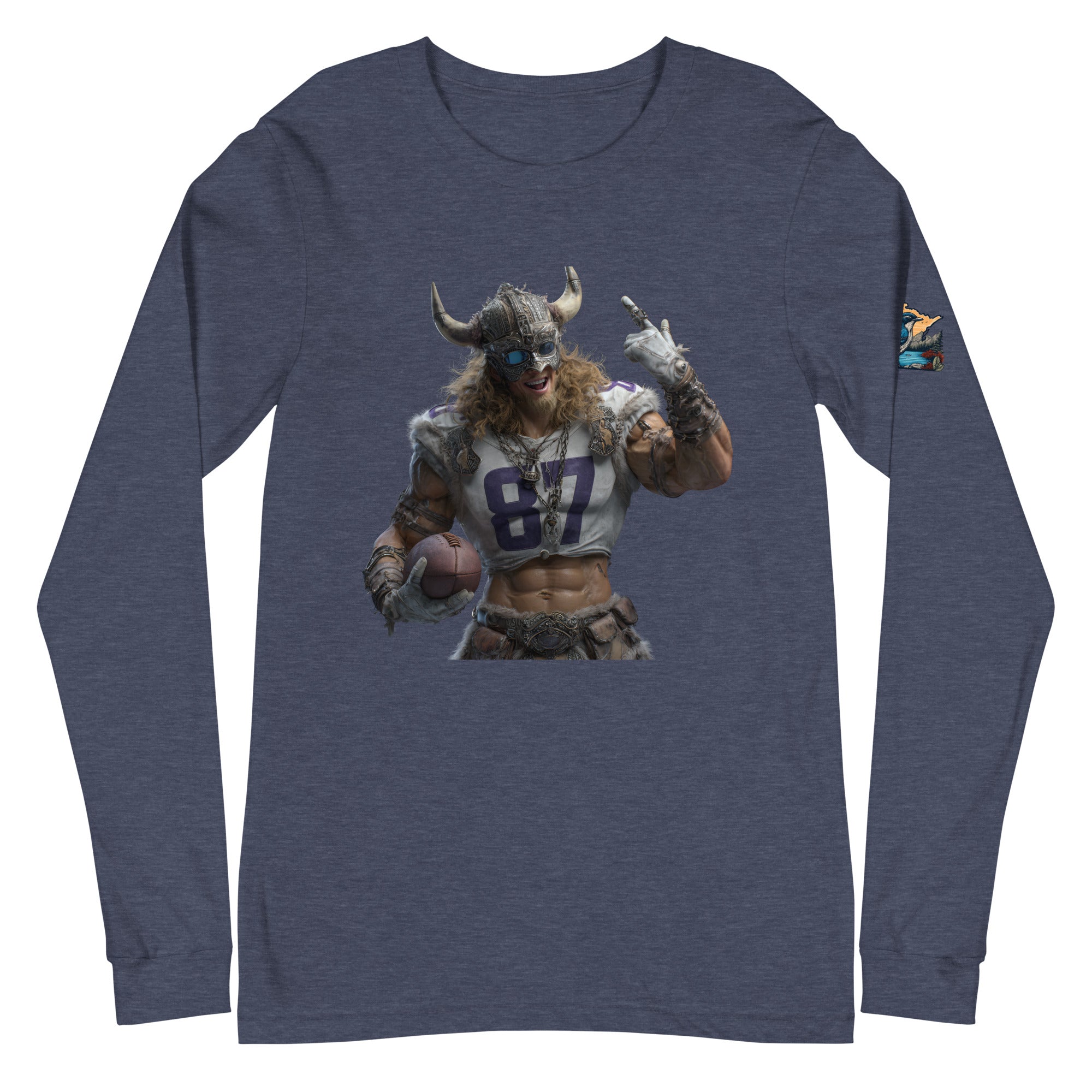 Viking 10 M Unisex Long Sleeve Tee Heather Navy