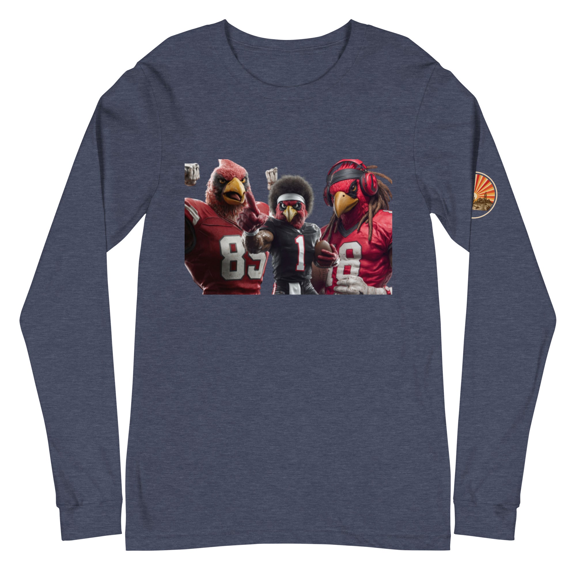 Cardinal 13 M Unisex Long Sleeve Tee Heather Navy