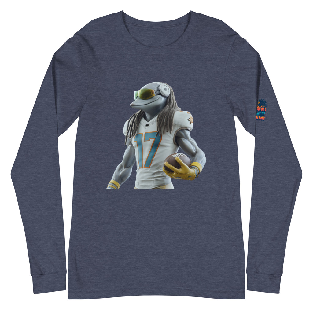 Dolphin 5 M Unisex Long Sleeve Tee Heather Navy