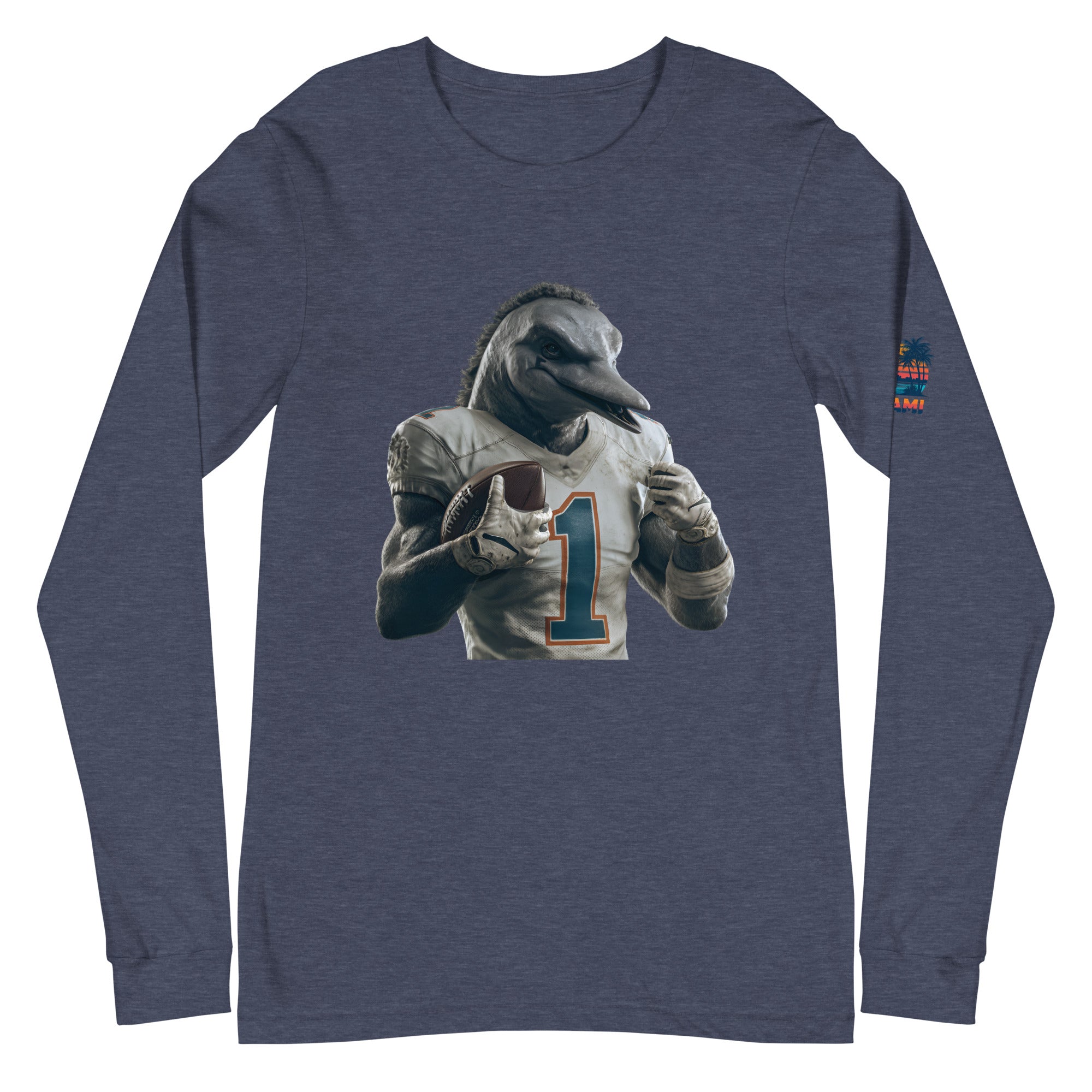 Dolphin 8 m Unisex Long Sleeve Tee Heather Navy