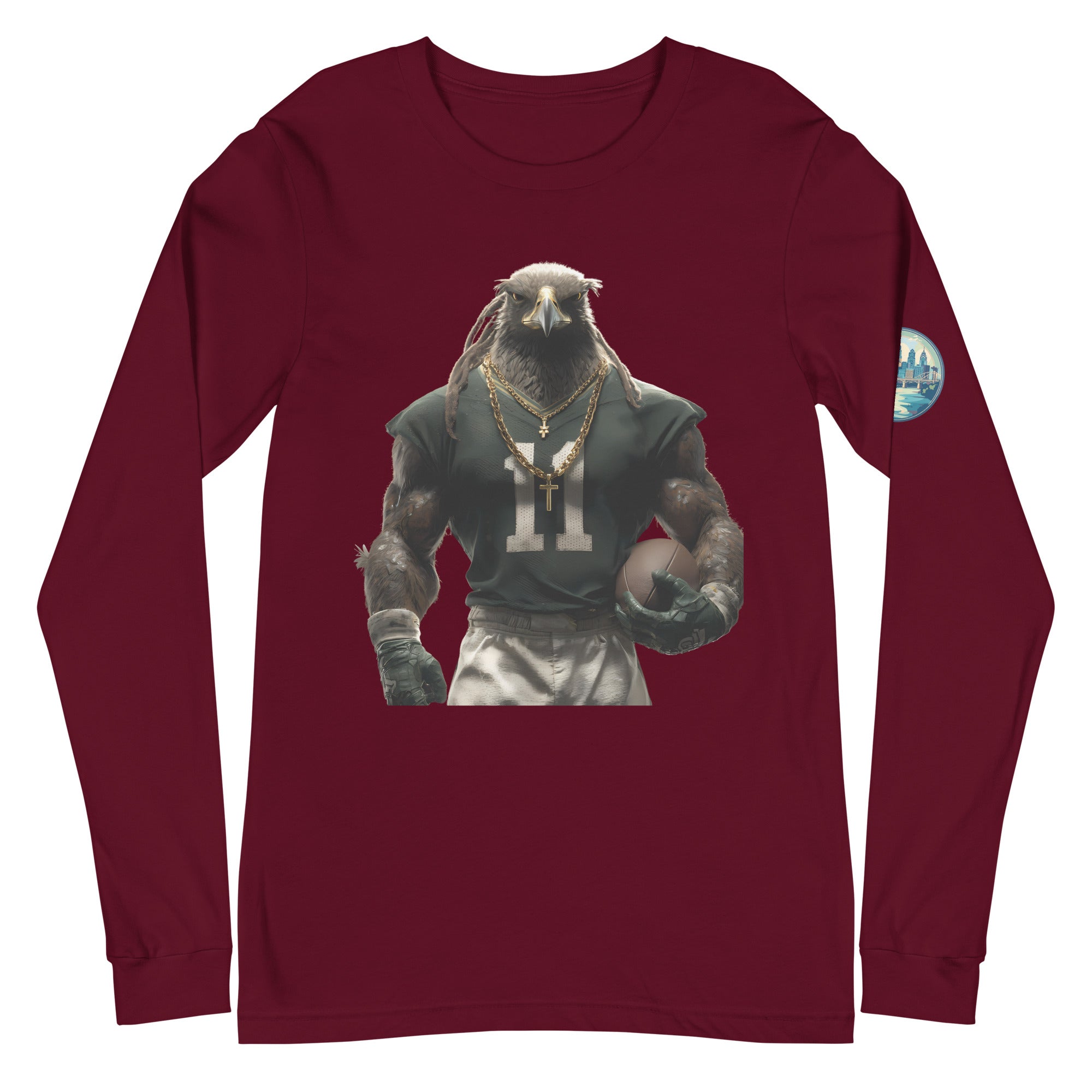 Eagle 9 M Unisex Long Sleeve Tee Maroon