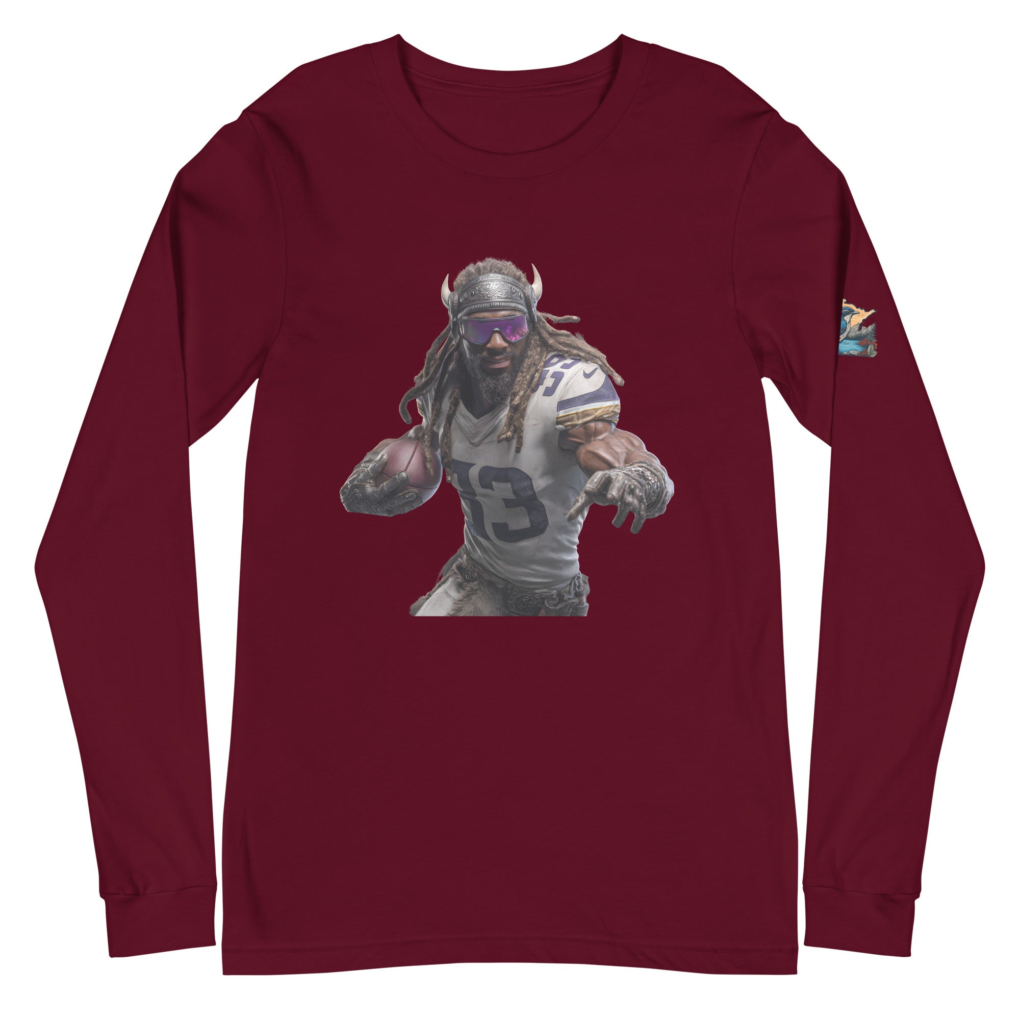 Viking 3 M Unisex Long Sleeve Tee Maroon