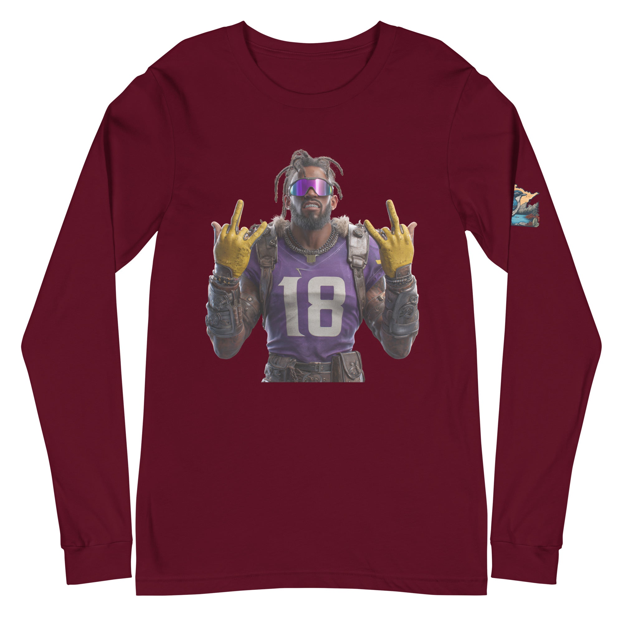 Viking 4 M Unisex Long Sleeve Tee Maroon