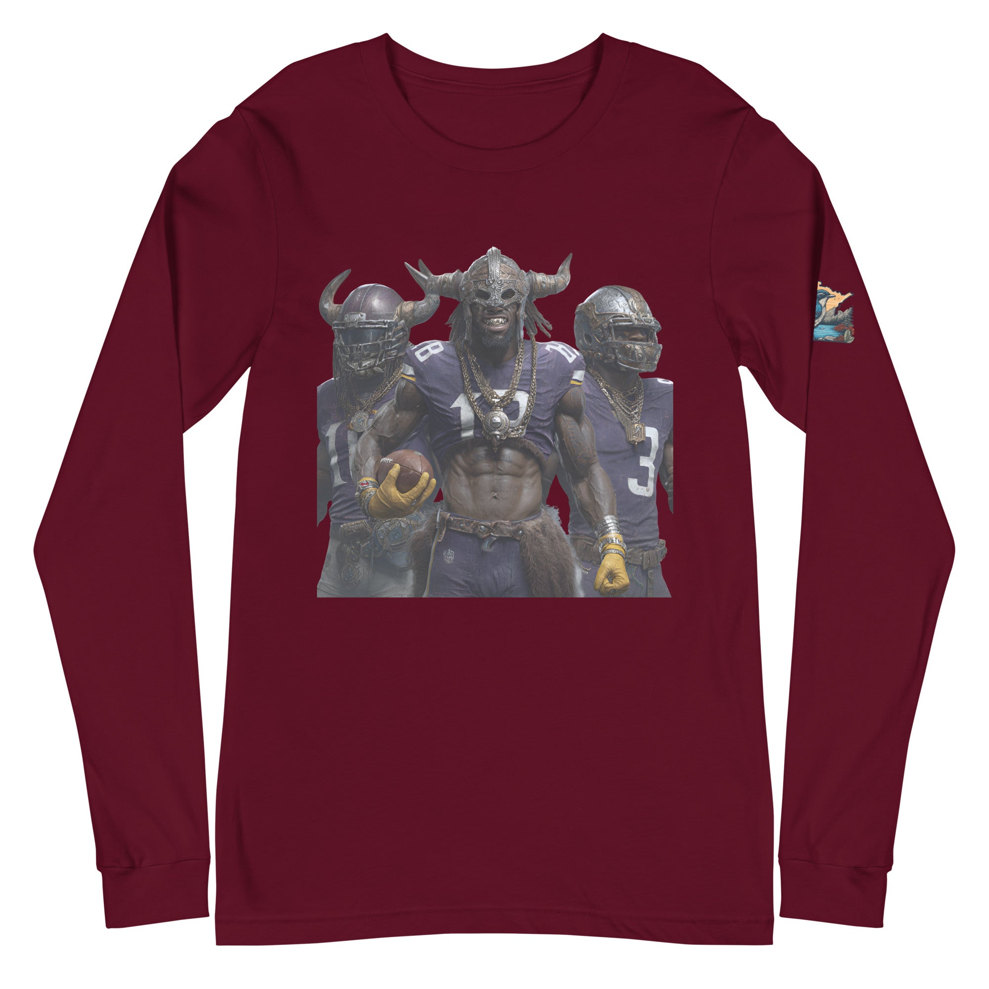Viking 5 M Unisex Long Sleeve Tee Maroon