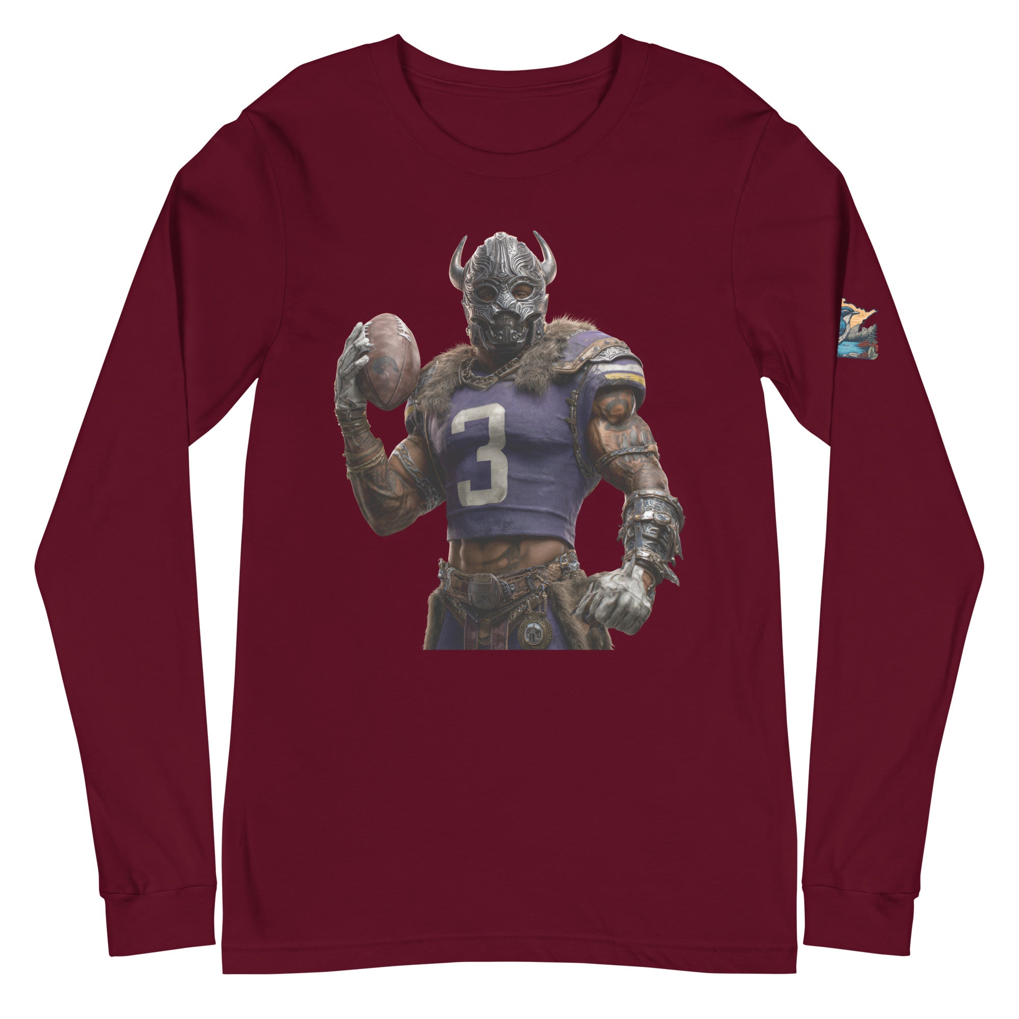 Viking 7 M Unisex Long Sleeve Tee Maroon