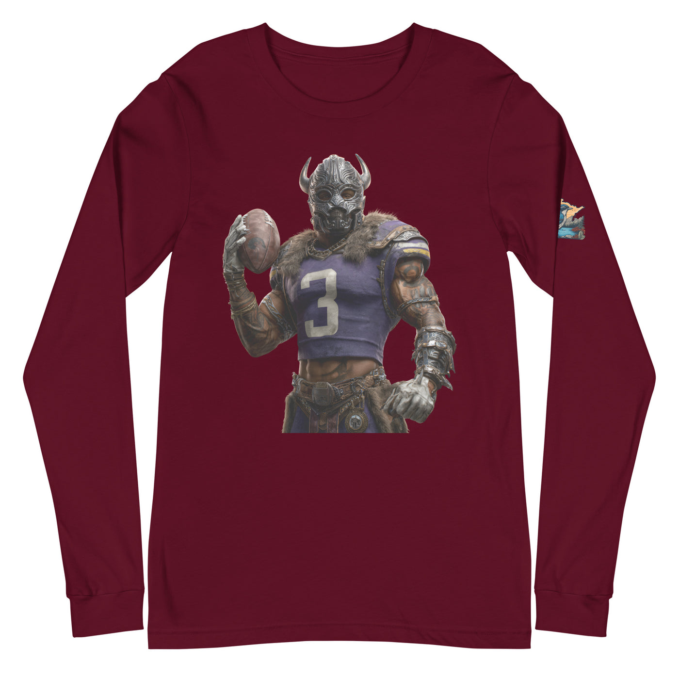 Viking 7 M Unisex Long Sleeve Tee Maroon
