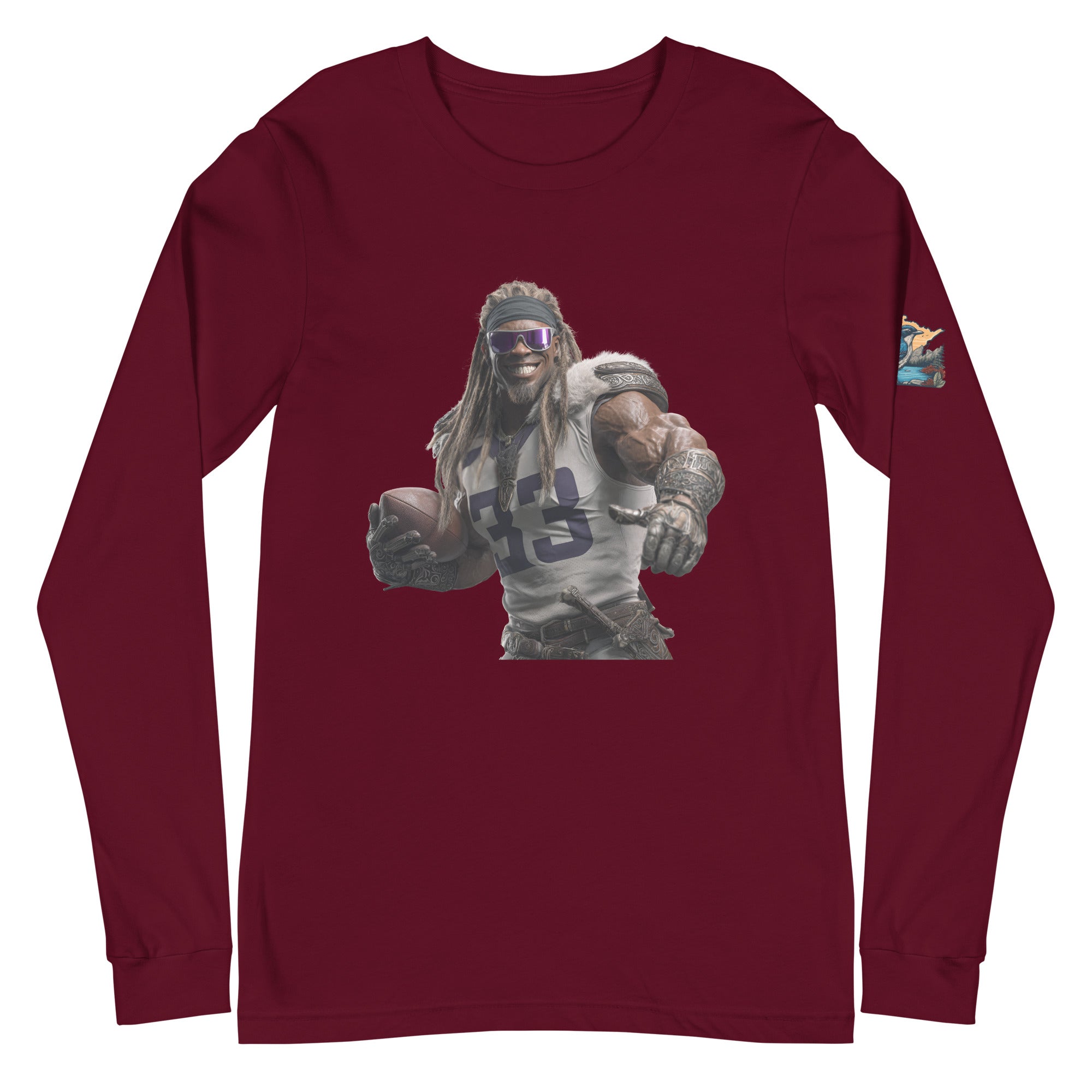 Viking 8 M Unisex Long Sleeve Tee Maroon