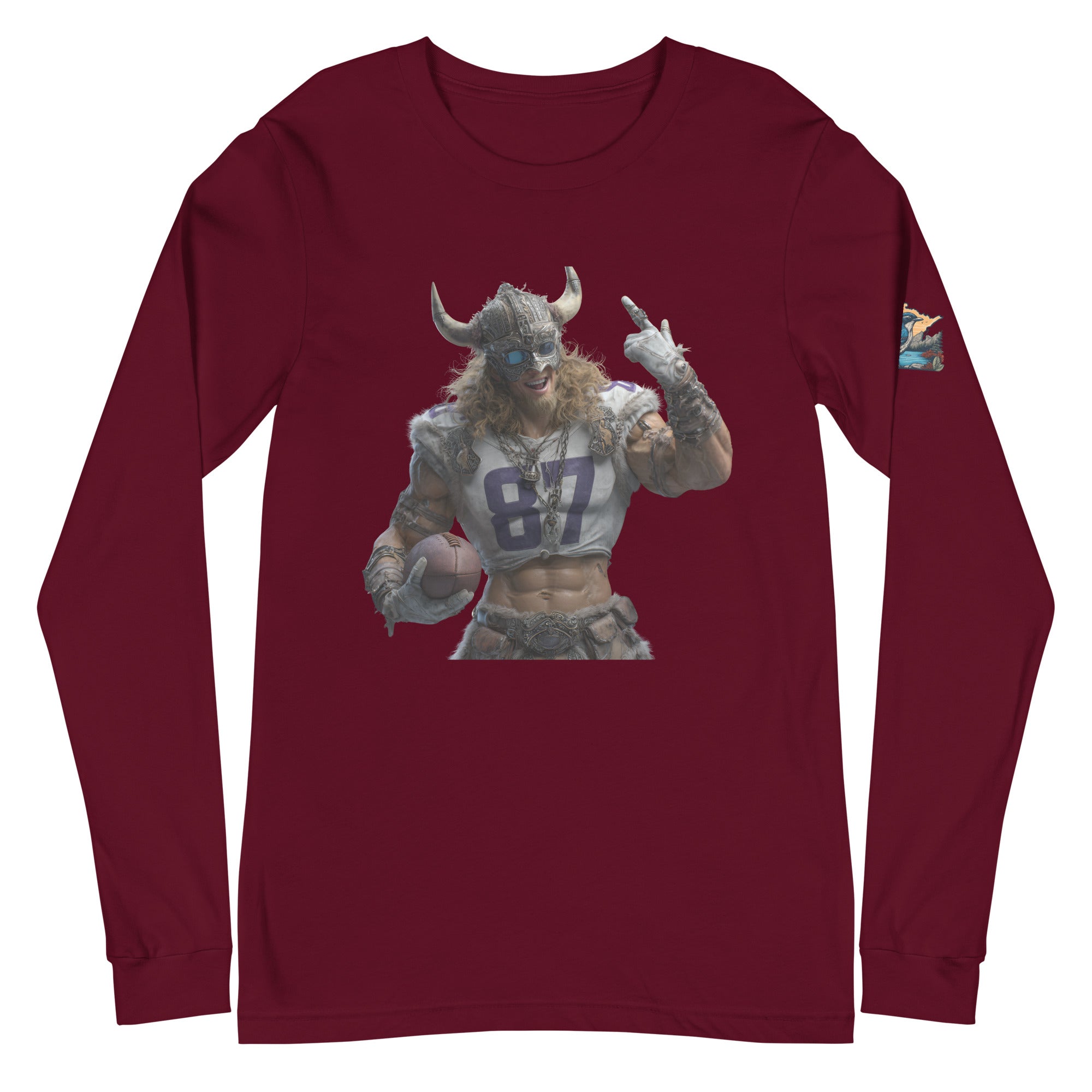 Viking 10 M Unisex Long Sleeve Tee Maroon
