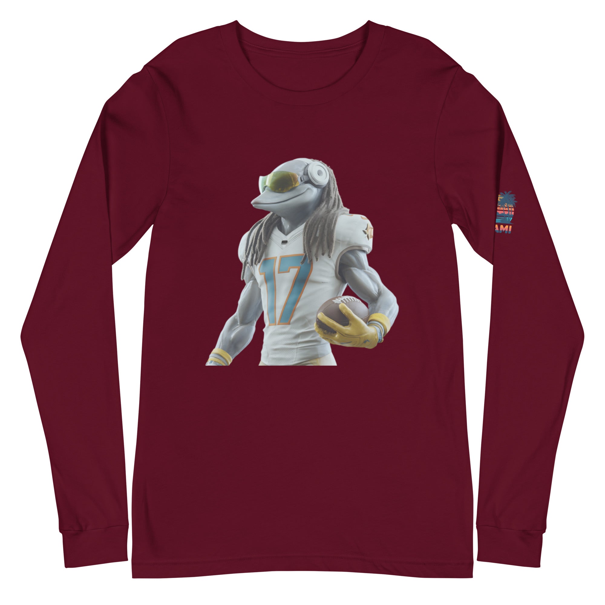 Dolphin 5 M Unisex Long Sleeve Tee Maroon
