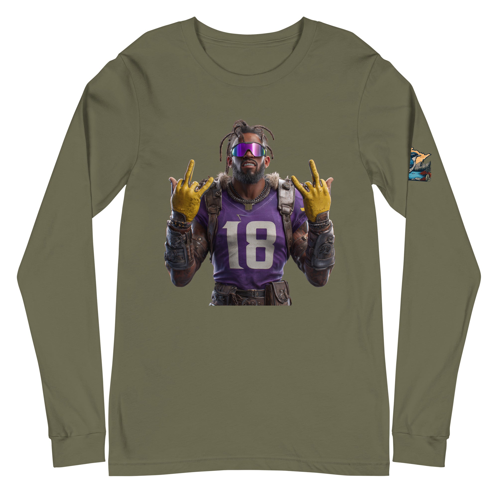 Viking 4 M Unisex Long Sleeve Tee Military Green