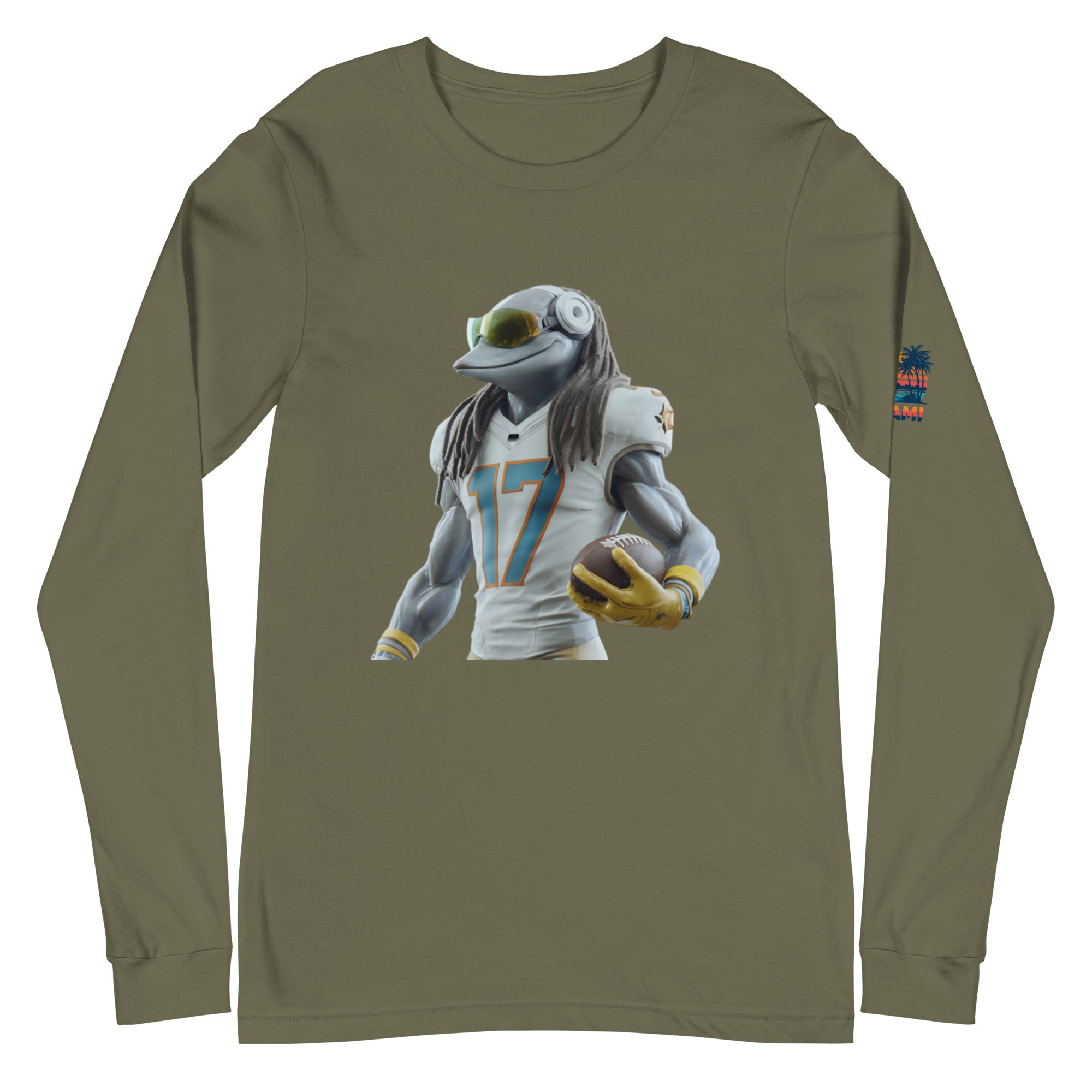 Dolphin 5 M Unisex Long Sleeve Tee Military Green