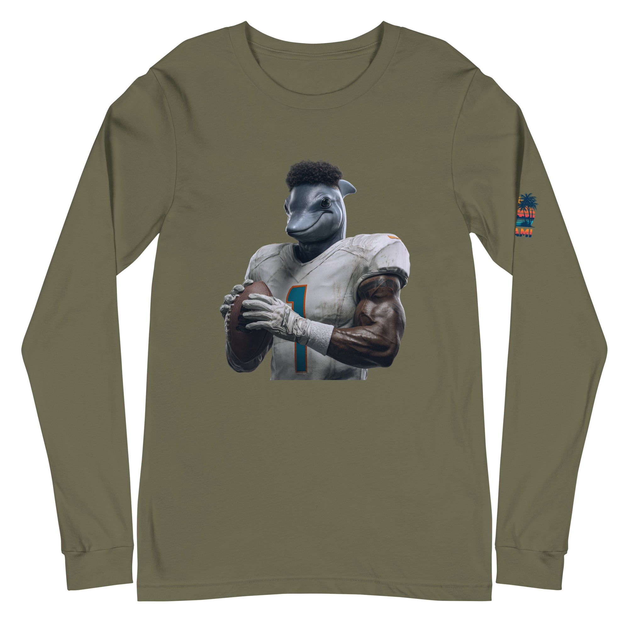 Dolphin 7 M Unisex Long Sleeve Tee Military Green