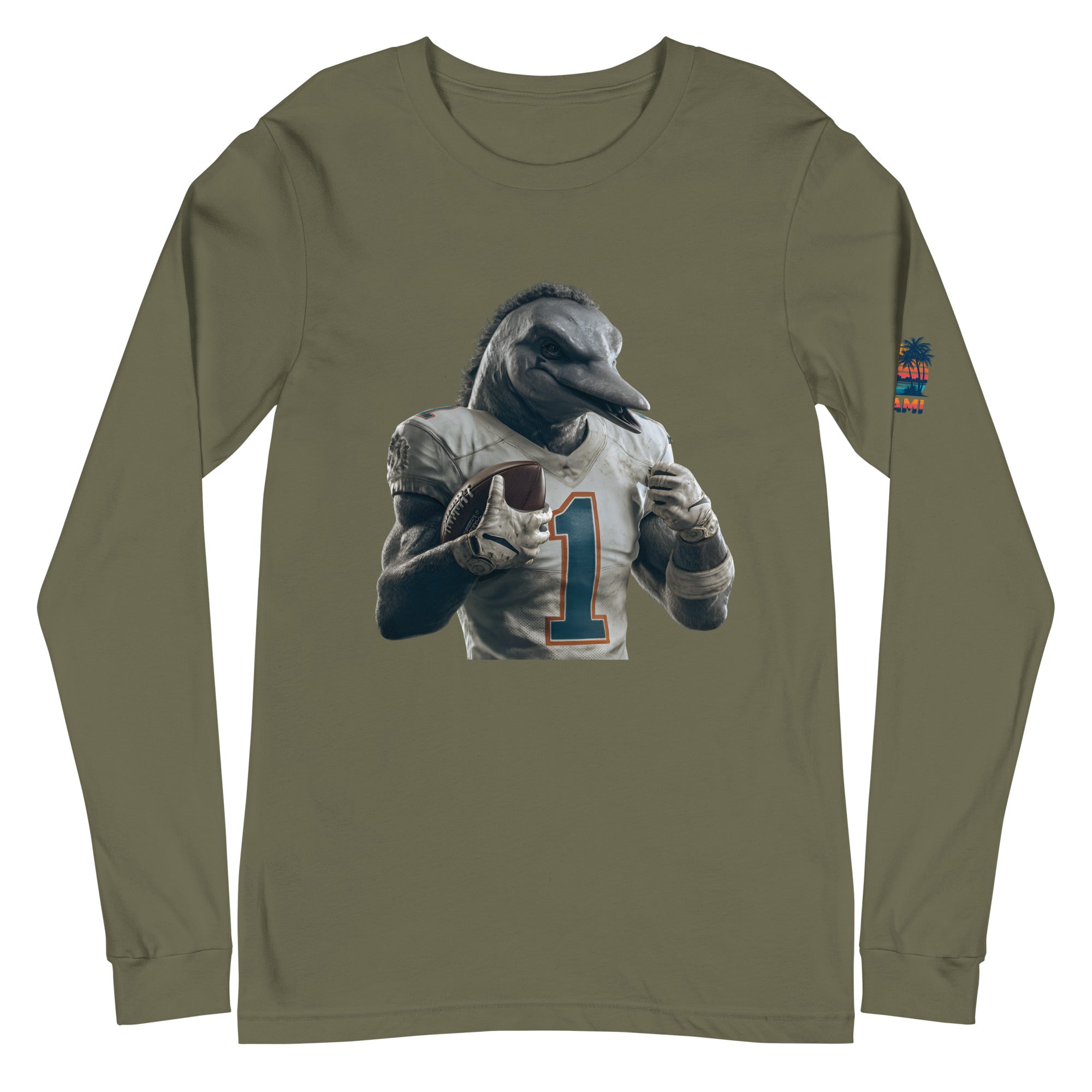 Dolphin 8 m Unisex Long Sleeve Tee Military Green