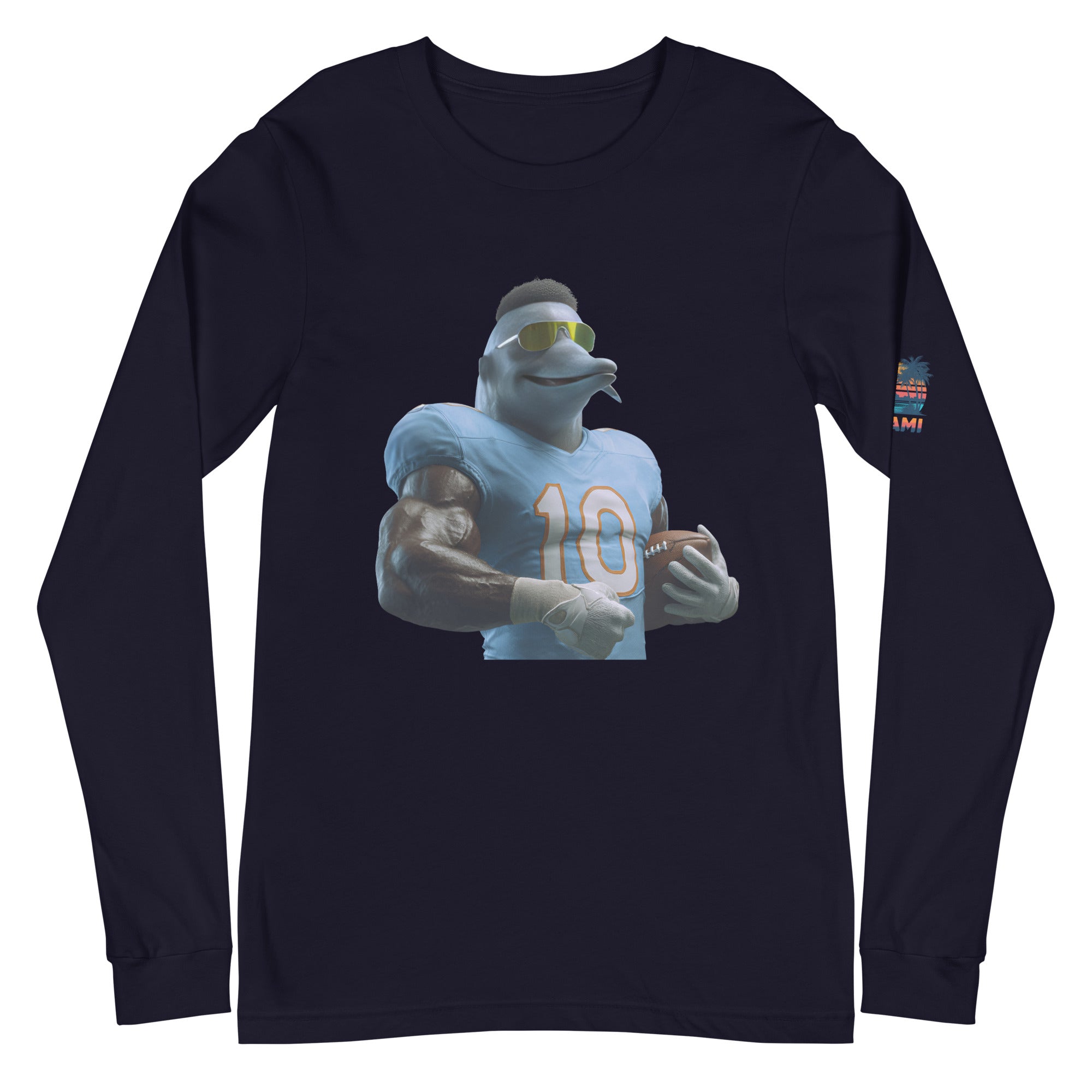 Dolphin 9 M Unisex Long Sleeve Tee Navy