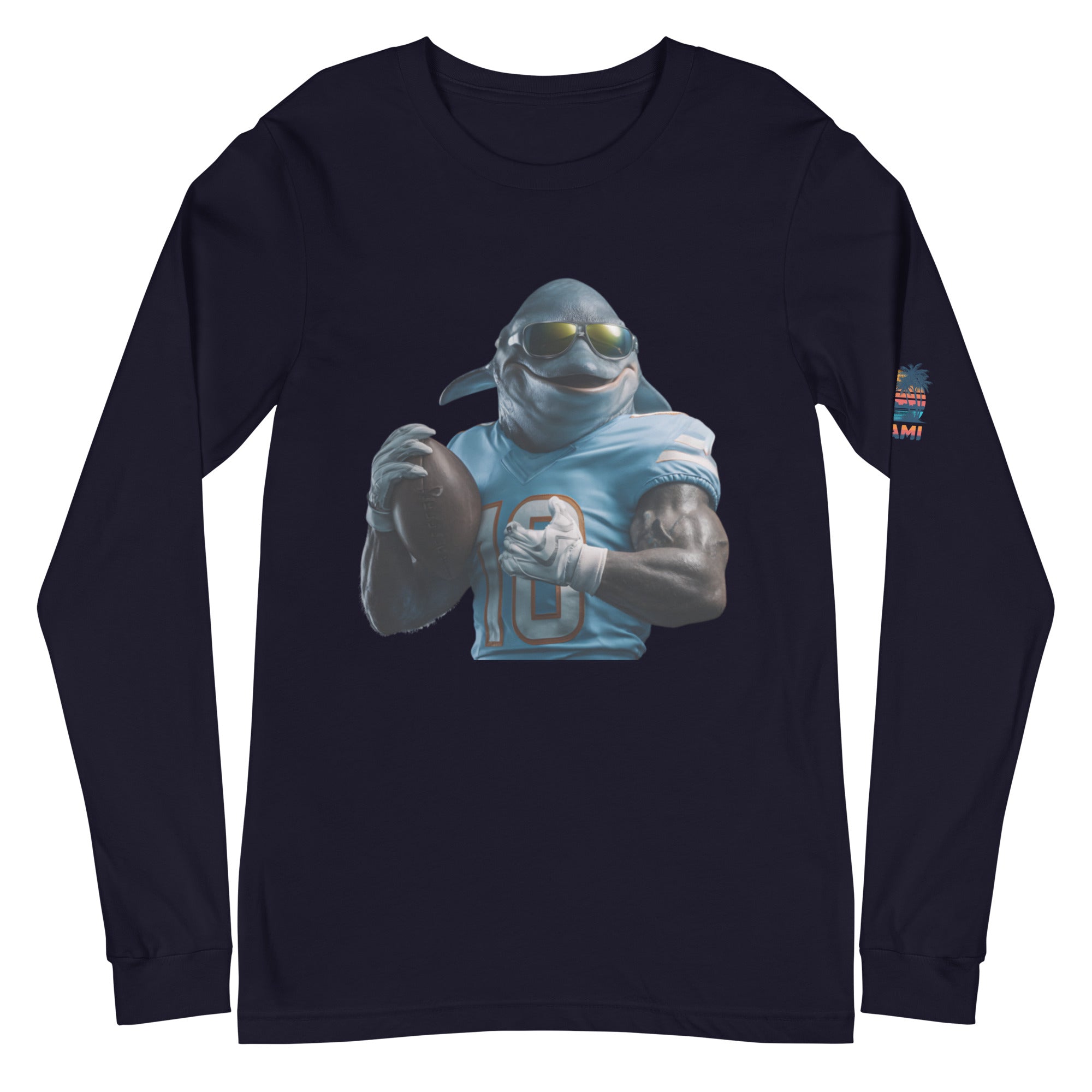 Dolphin 10 M Unisex Long Sleeve Tee Navy