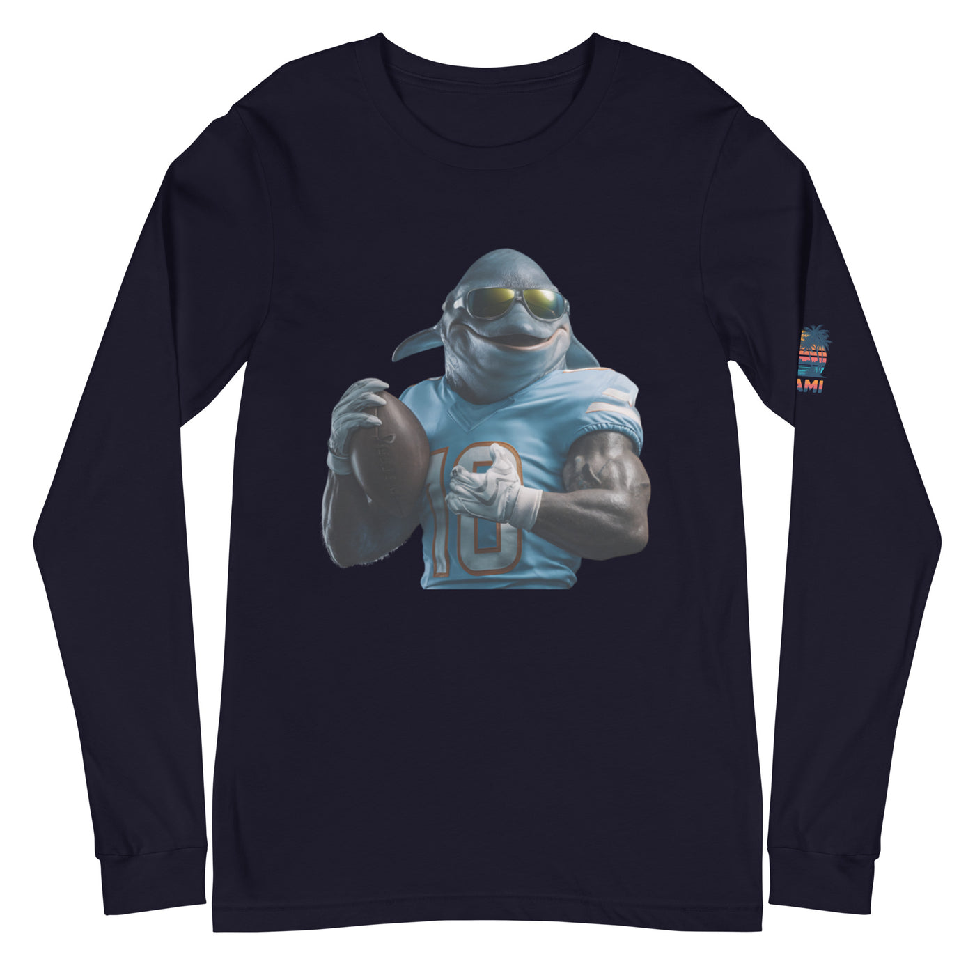 Dolphin 10 M Unisex Long Sleeve Tee Navy