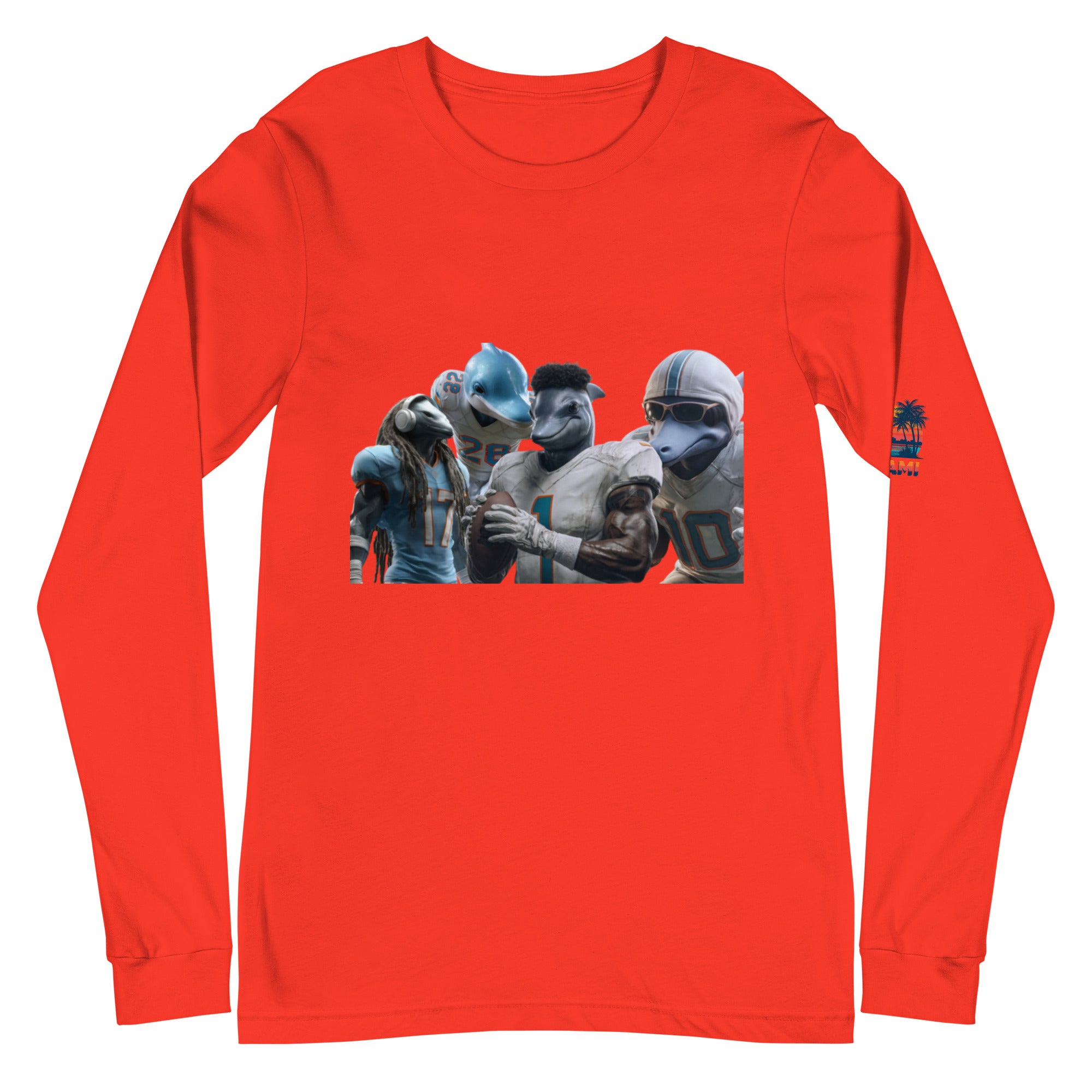 Dolphin 12 M Unisex Long Sleeve Tee Poppy